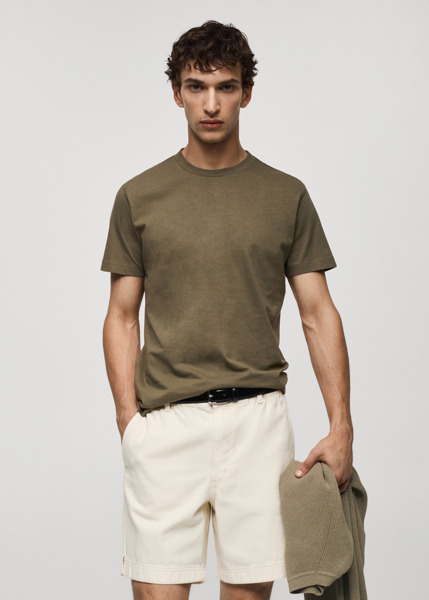 Slim-fit cotton t-shirt - Medium plane