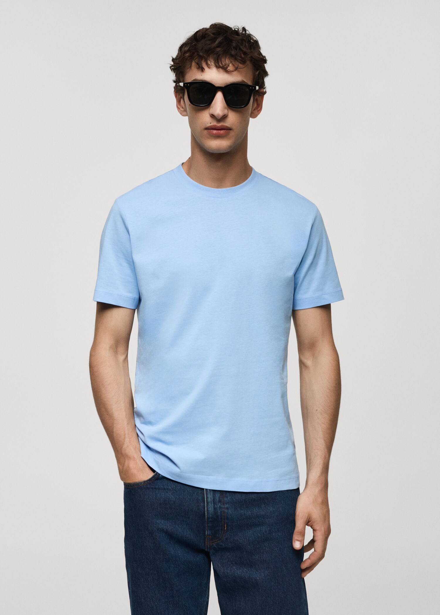 Basic cotton stretch T-shirt - Medium plane