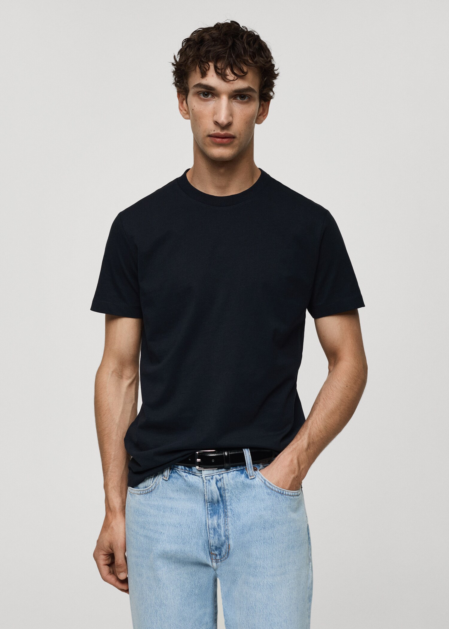 Basic cotton stretch T-shirt - Medium plane