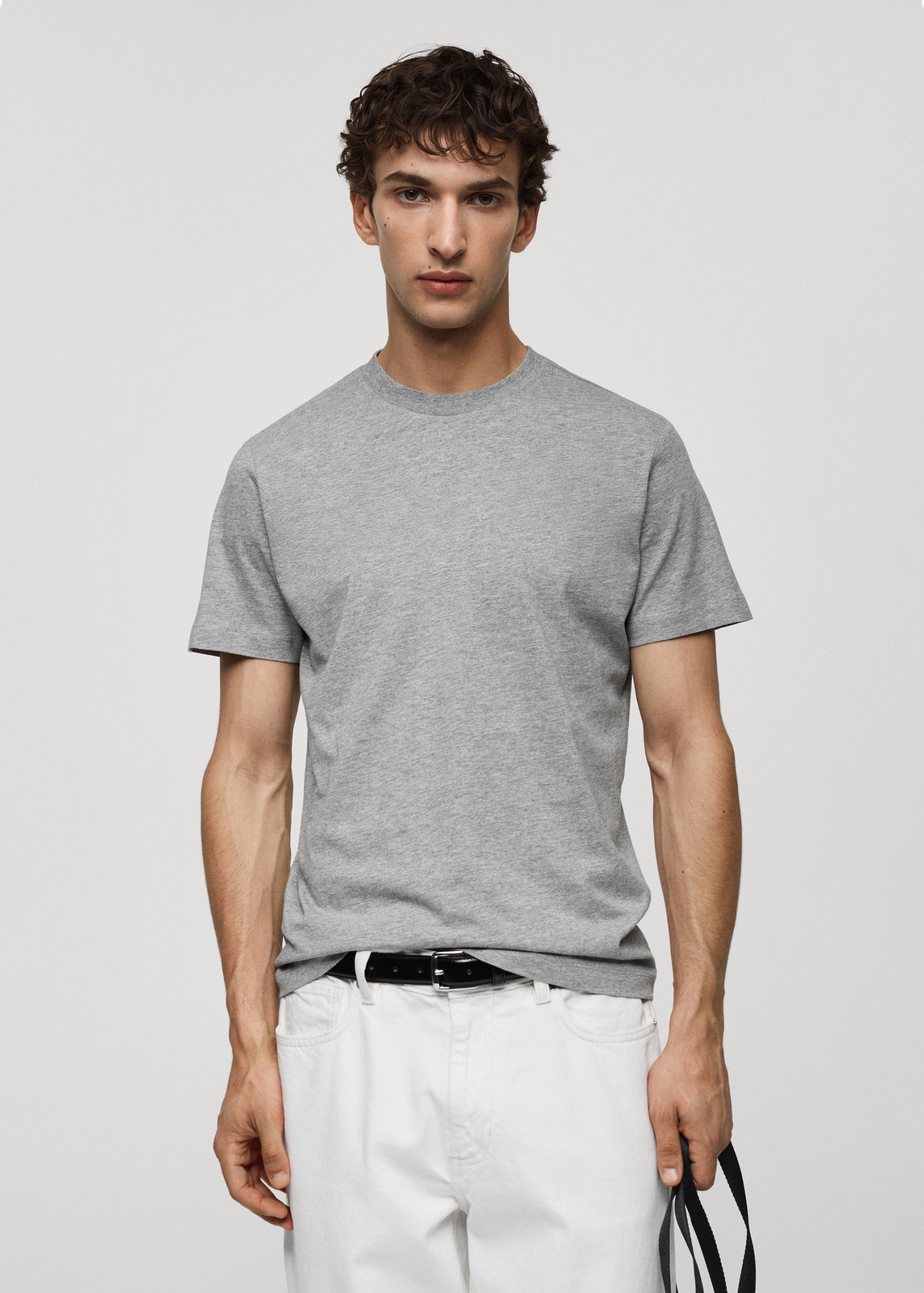 Slim-fit cotton t-shirt - Medium plane
