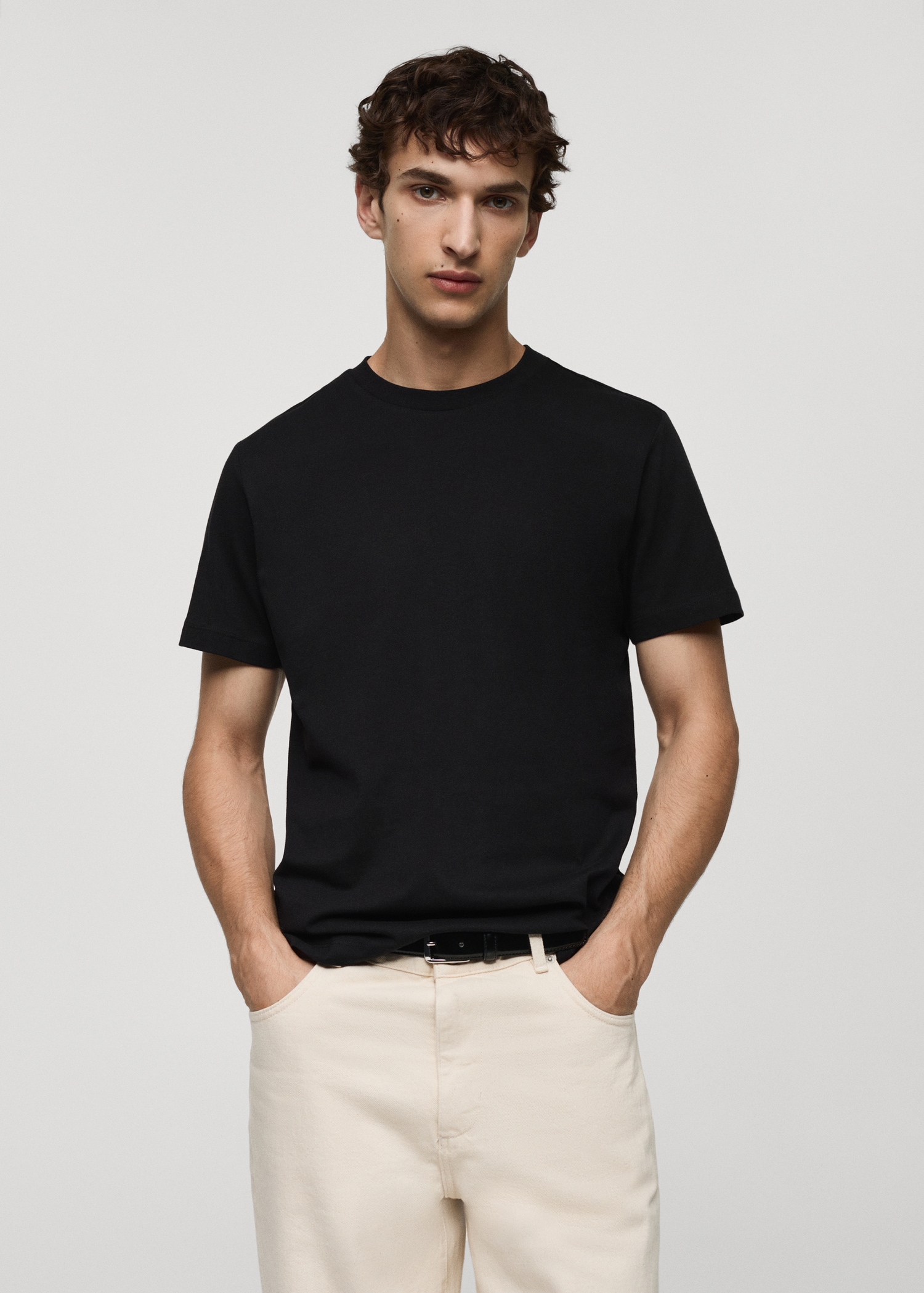 Slim-fit cotton t-shirt - Medium plane