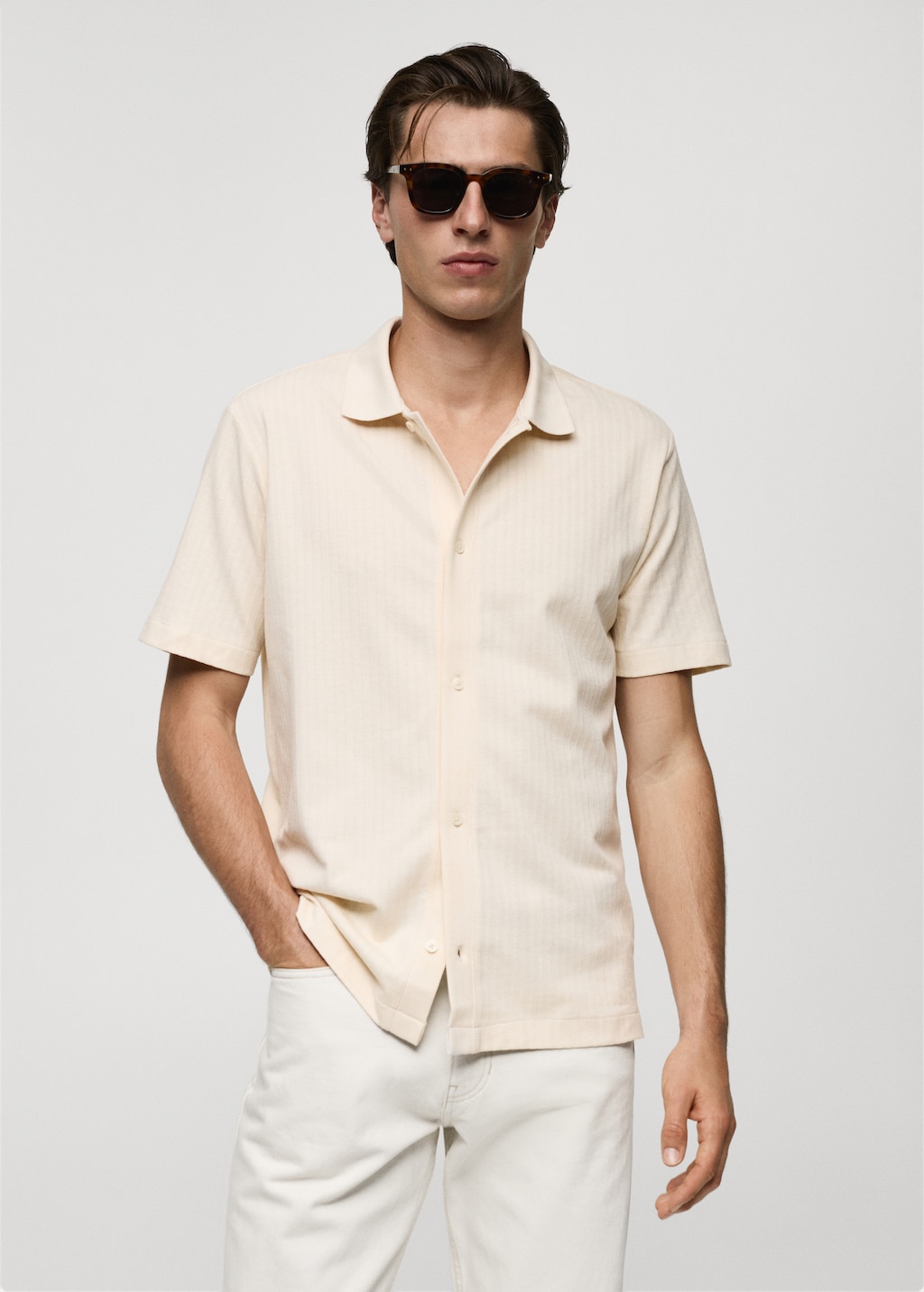 Mango Geknöpftes Regular Fit-Poloshirt mit Struktur
