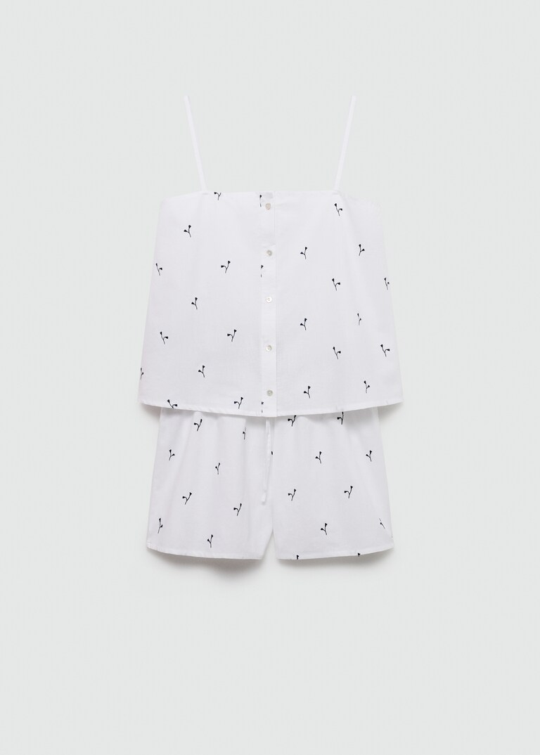 Embroidered twopiece pyjamas Woman MANGO India
