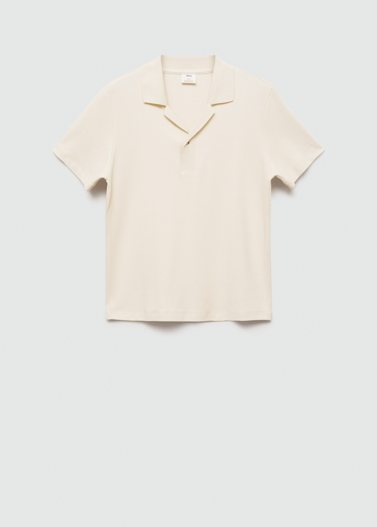 Regular-fit textured cotton polo shirt - Article without model