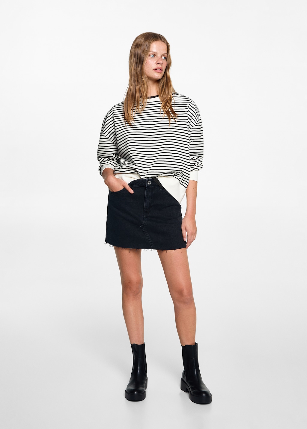 Black denim mini skirt nz hotsell