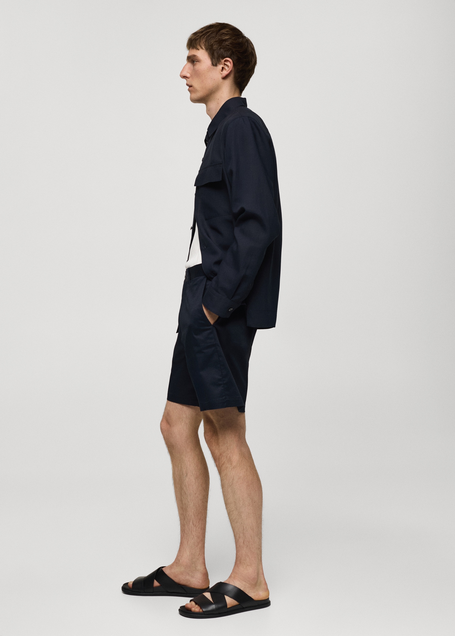 Slim fit cotton Bermuda shorts - Details of the article 2