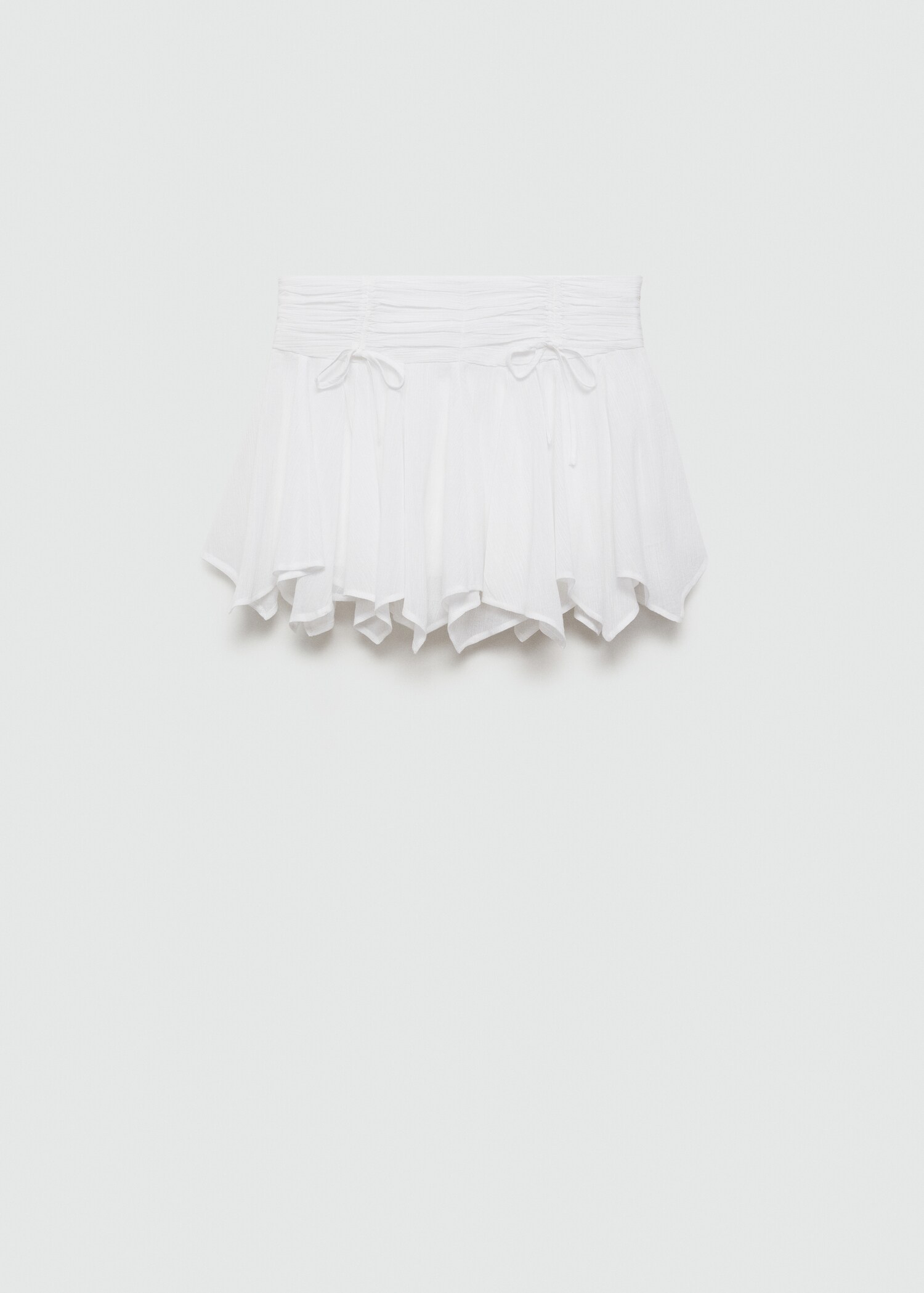 Asymmetrical mini-skirt with bows - Article without model