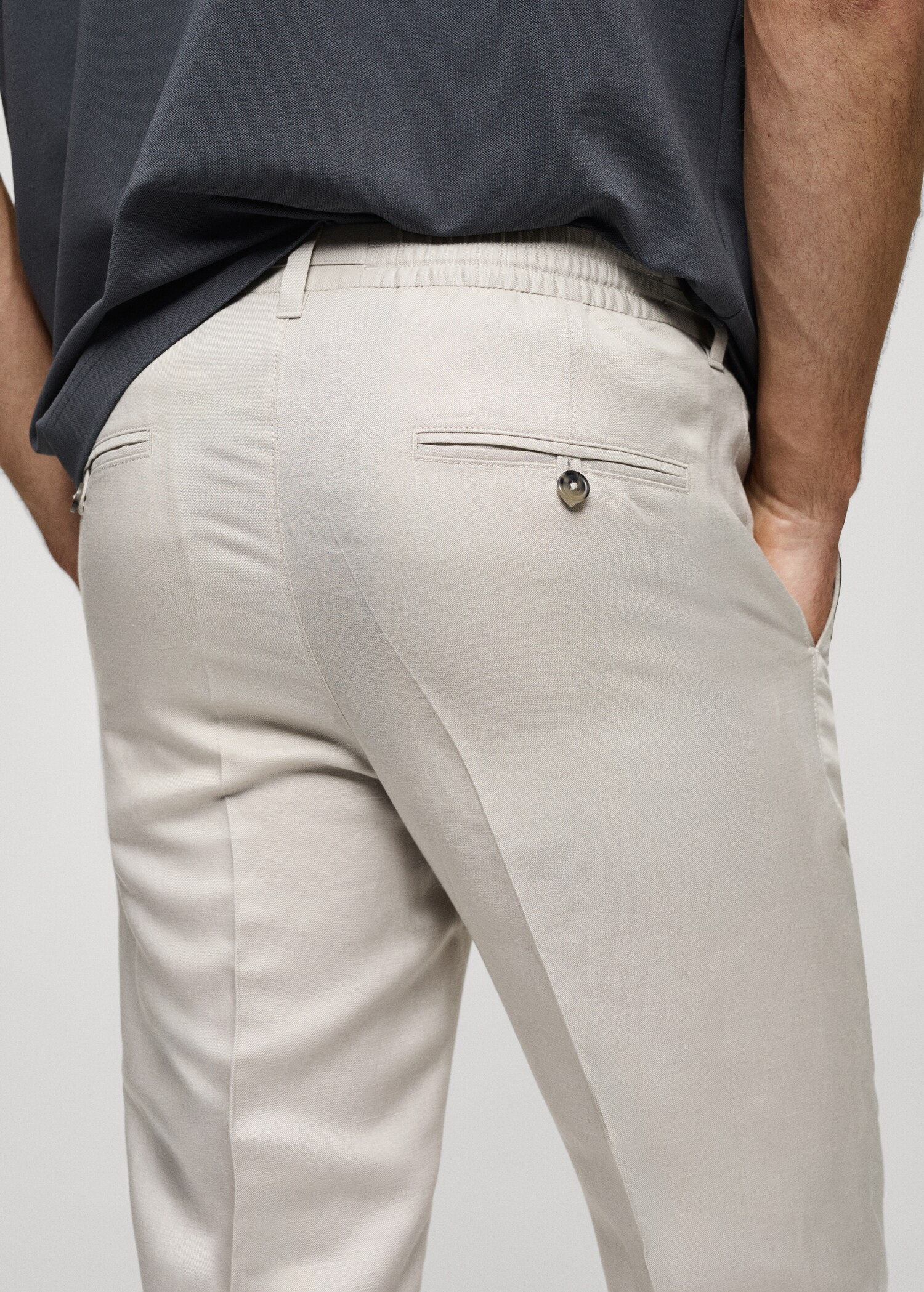 Tencel™ linen trousers with drawstring - Details of the article 6