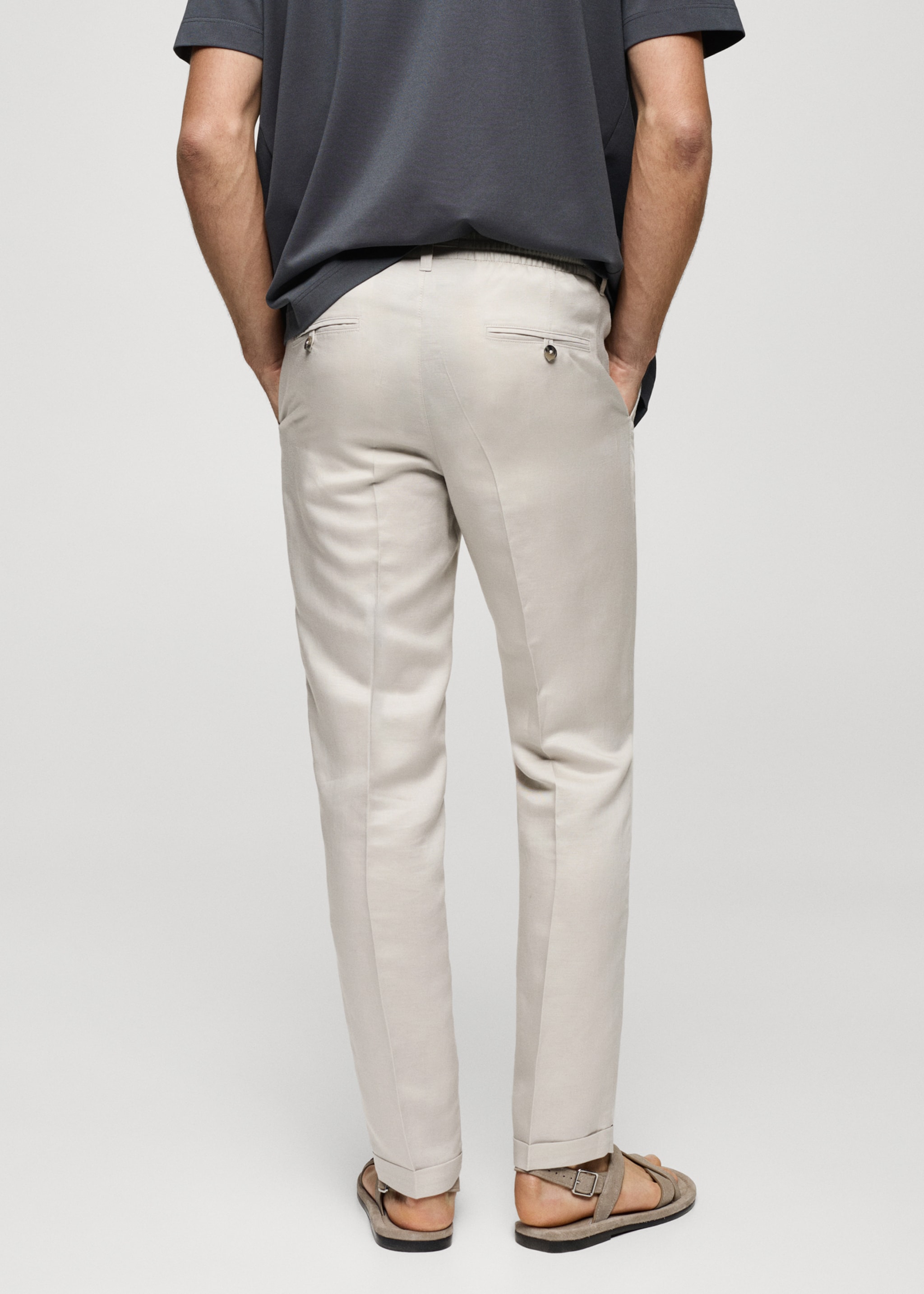 Tencel™ linen trousers with drawstring - Reverse of the article