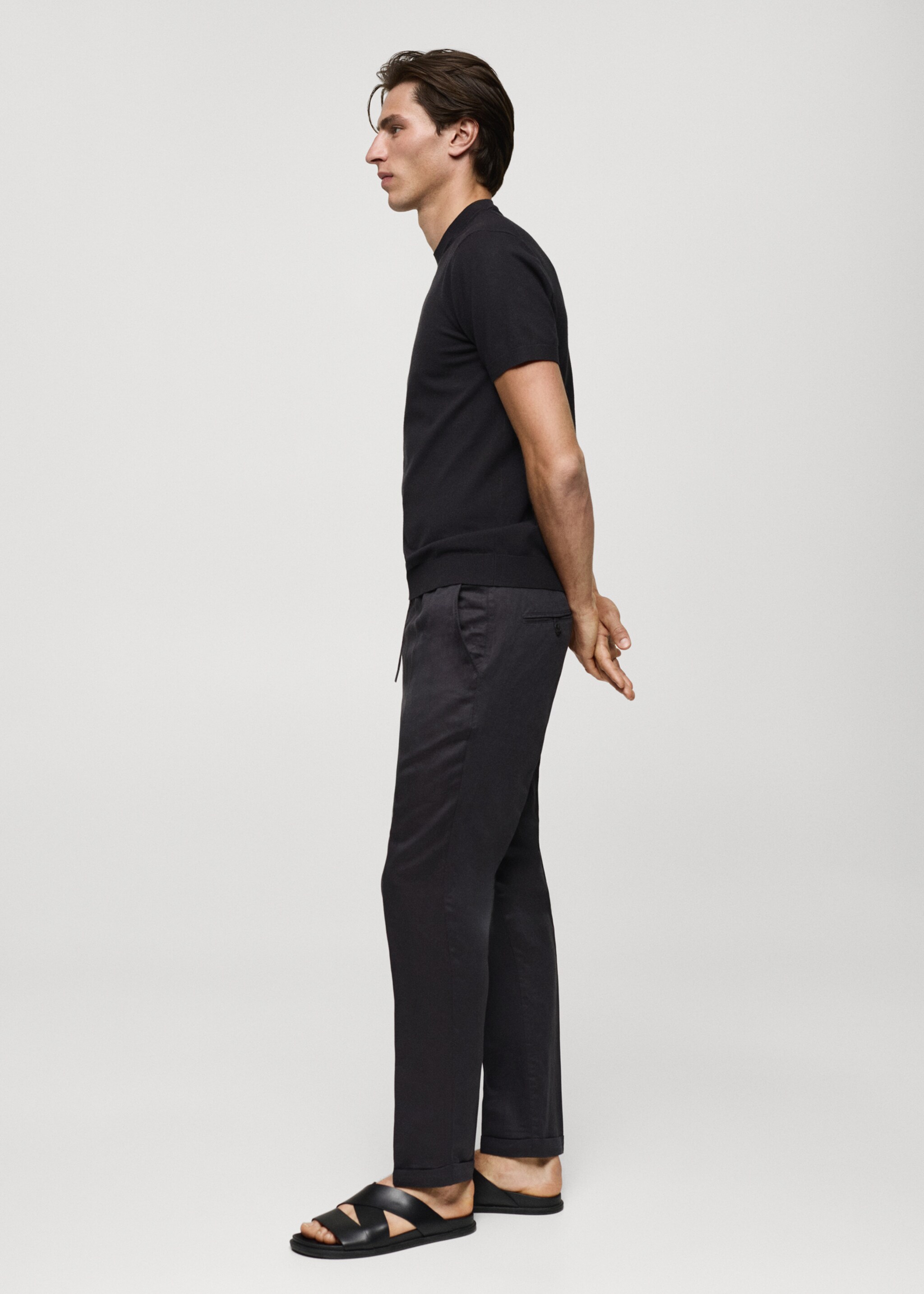 Tencel™ linen trousers with drawstring - Details of the article 2