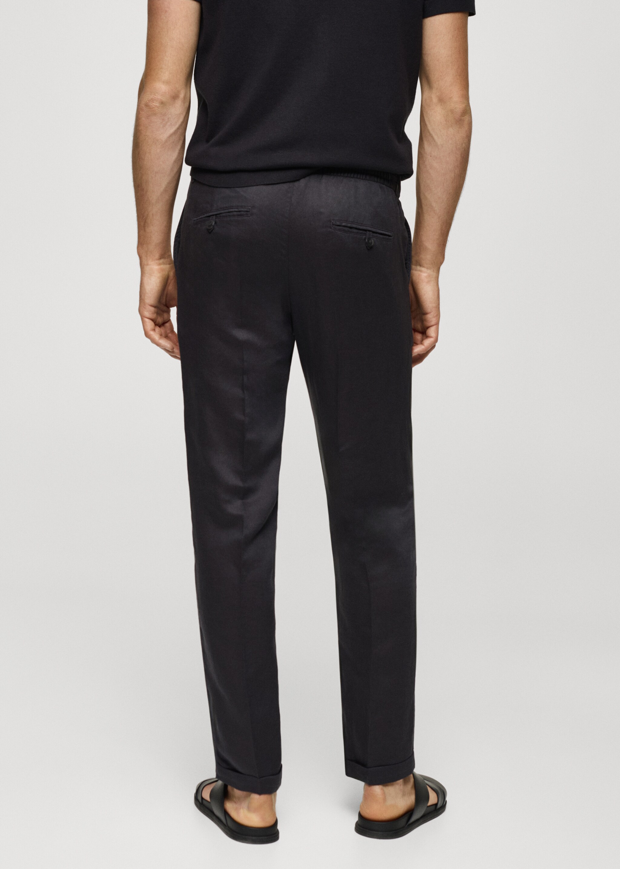 Tencel™ linen trousers with drawstring - Reverse of the article