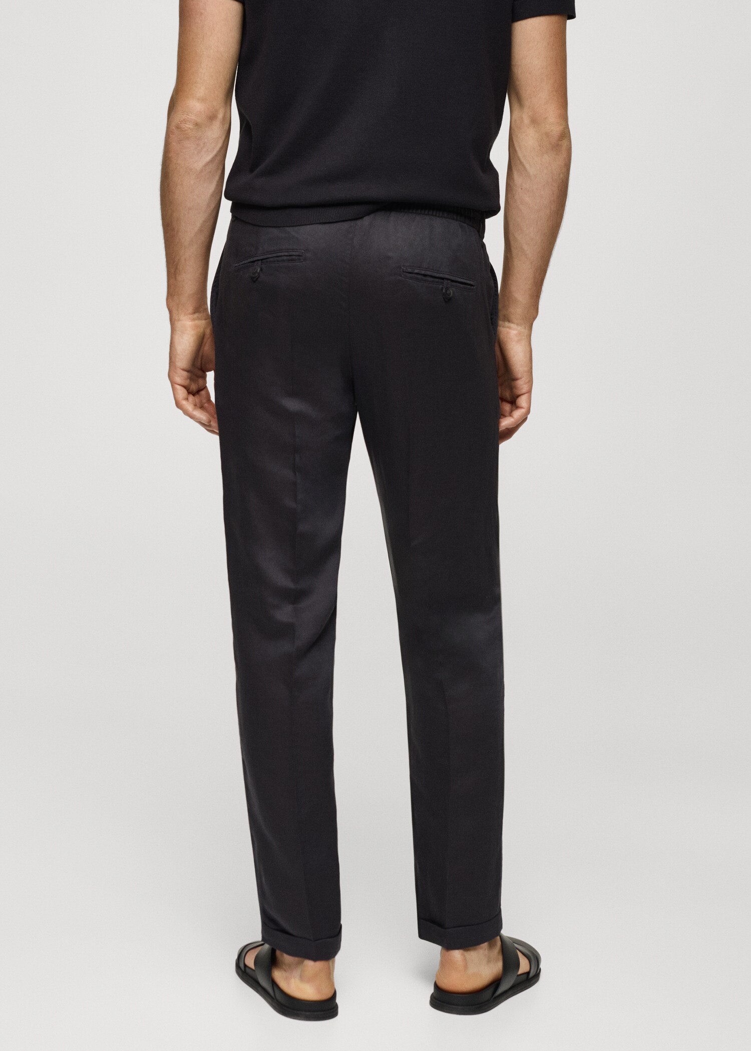Tencel™ linen trousers with drawstring - Reverse of the article