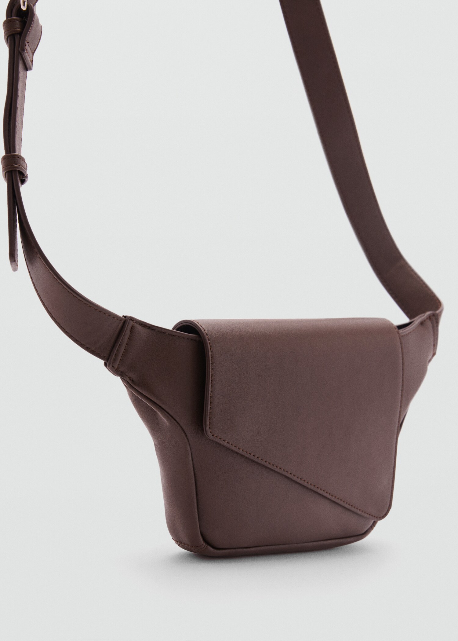 Beaten leather-effect belt bag shoulder bag - Medium plane