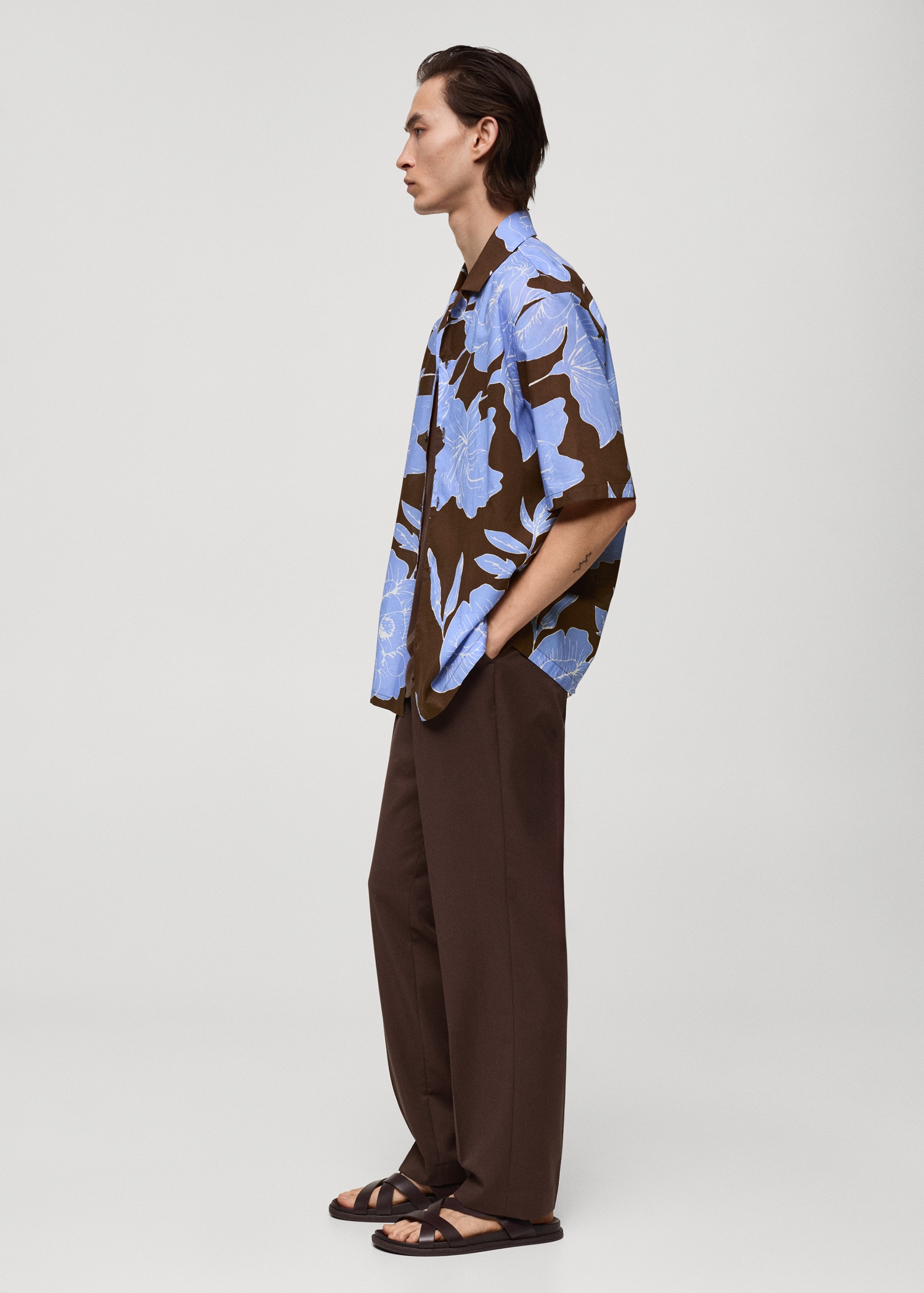 Regular-fit printed cotton shirt - Details of the article 2