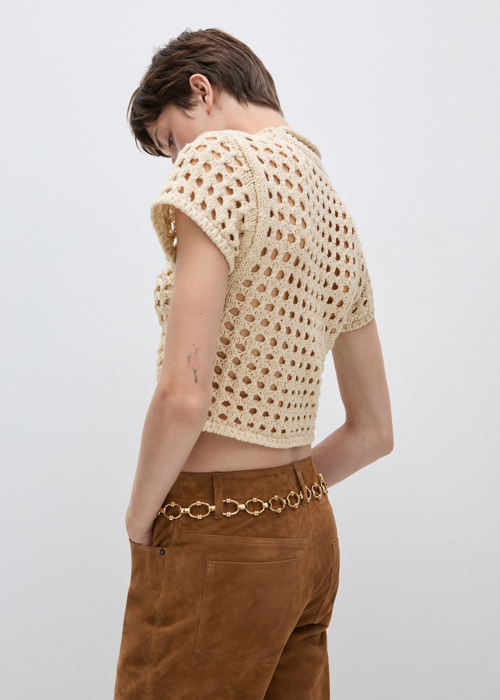 Openwork short sleeved sweater Women MANGO United Kingdom