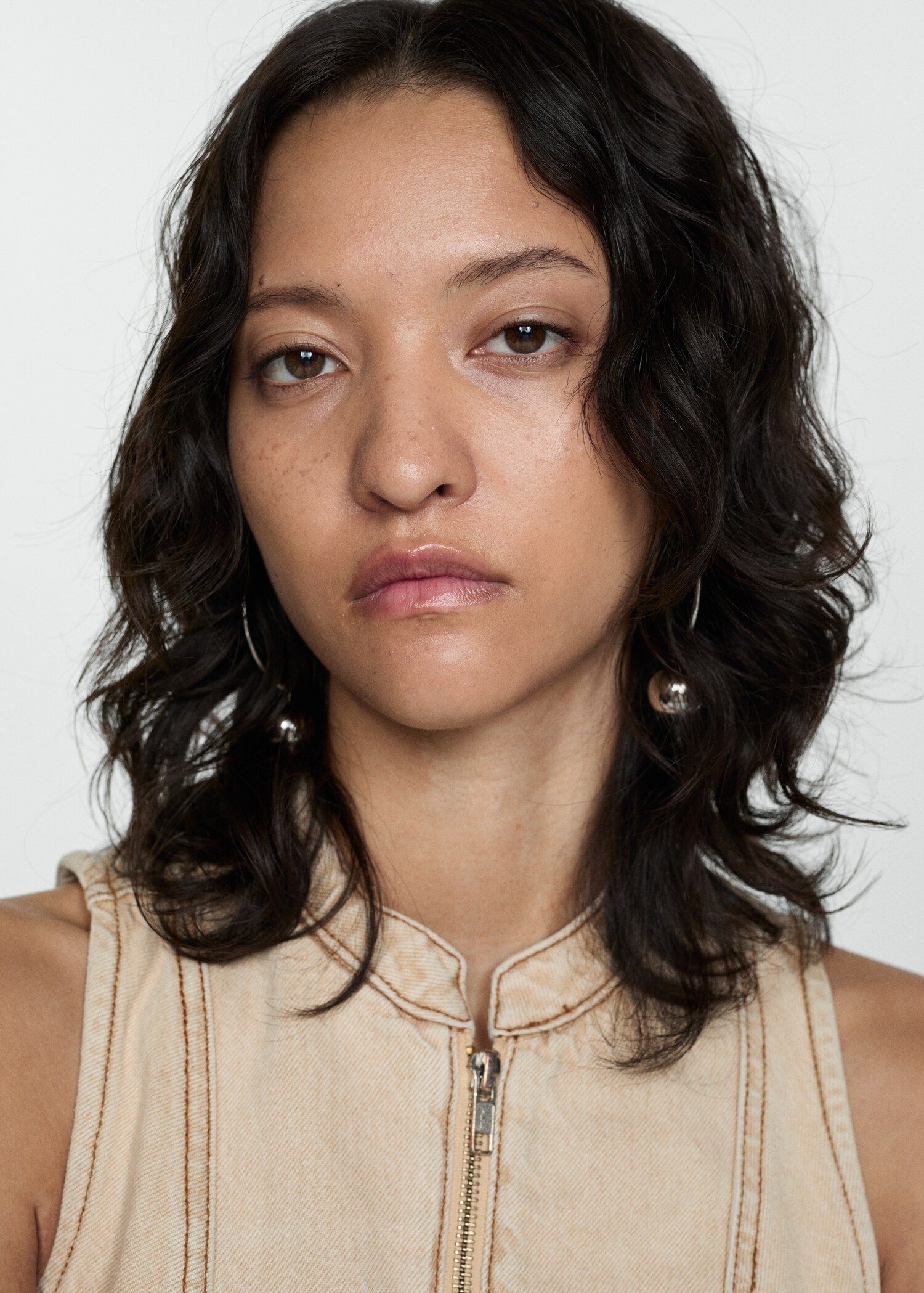 Denim top with zip - Details of the article 1