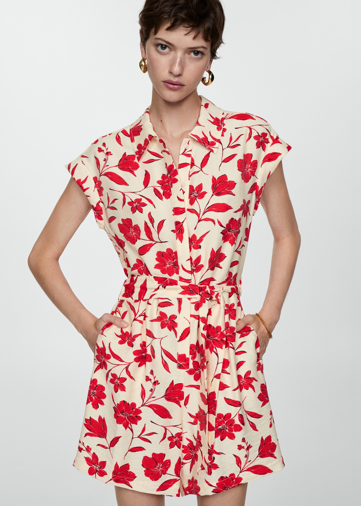 Combi-short fleurs - Plan moyen