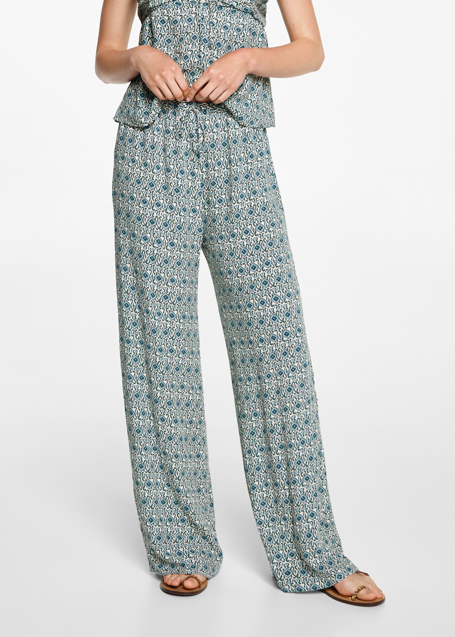 Printed straight trousers - Medium plane