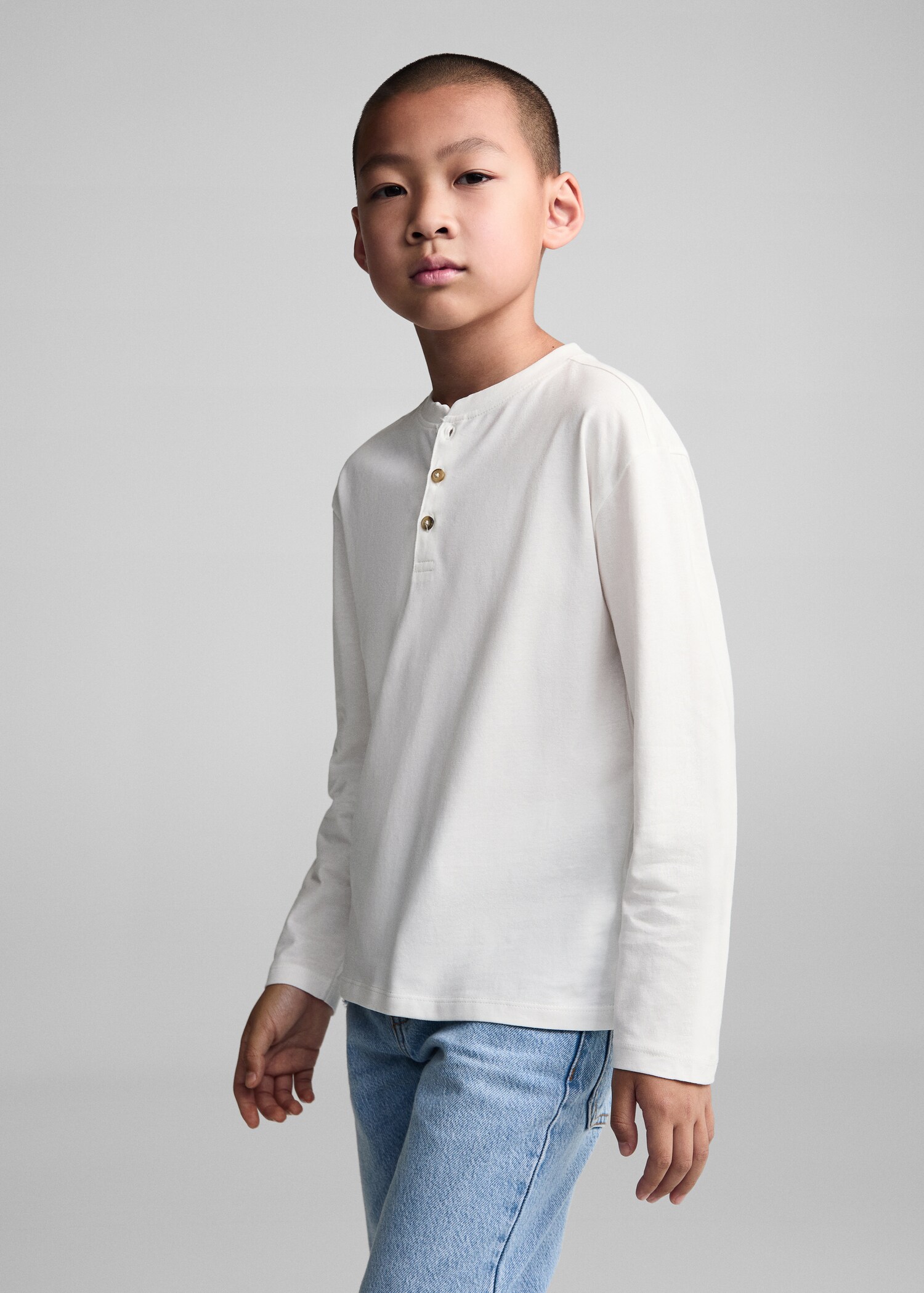Long sleeve cotton t-shirt - Medium plane