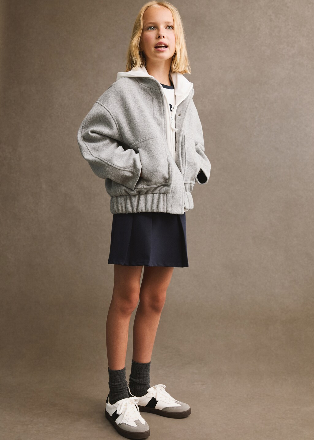 MANGO KIDS Pleated mini skirt dark navy 7 8 years Kids