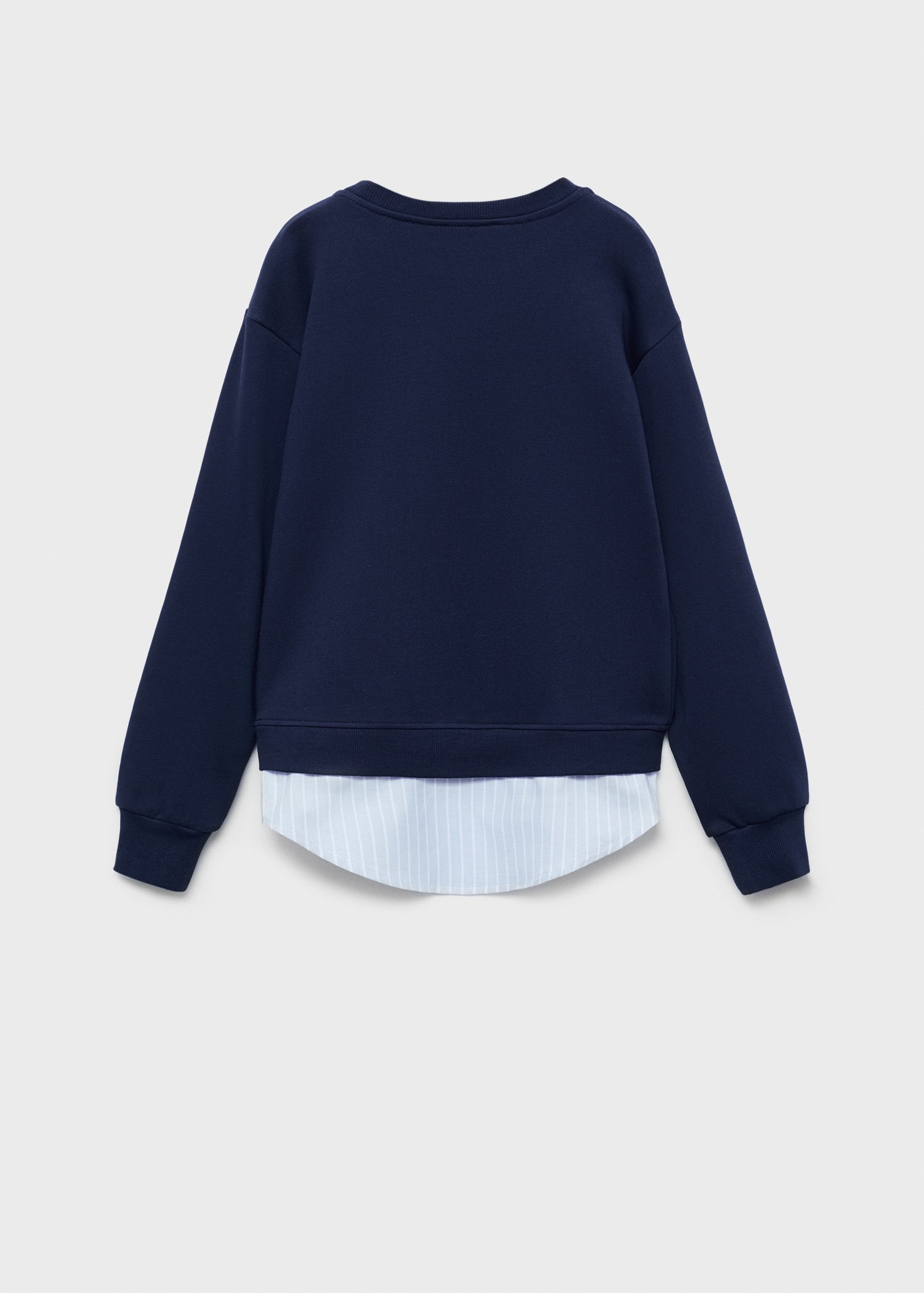 Striped shirt hem sweatshirt - Reverse of the article