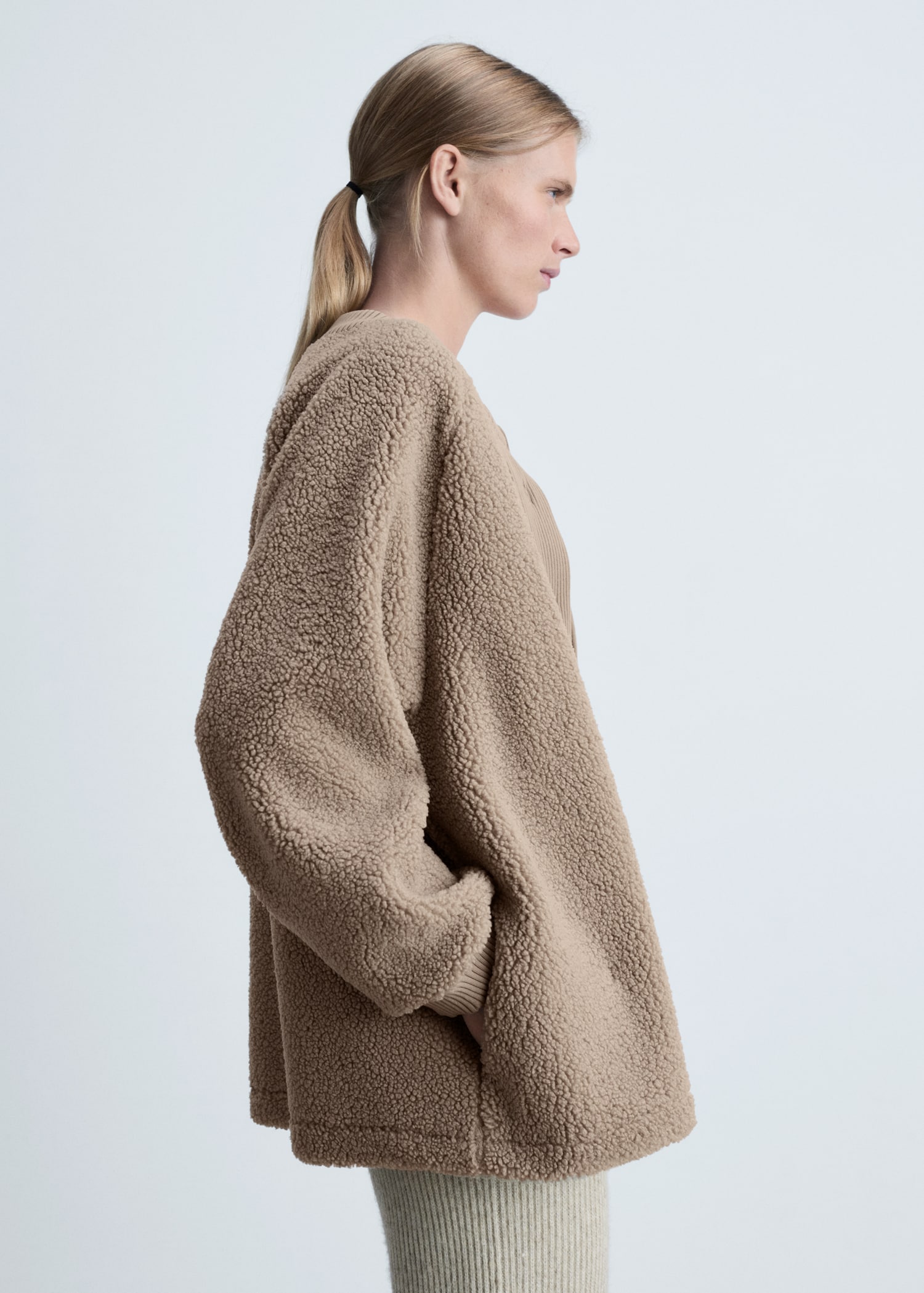 Fleece cardigan with buttons