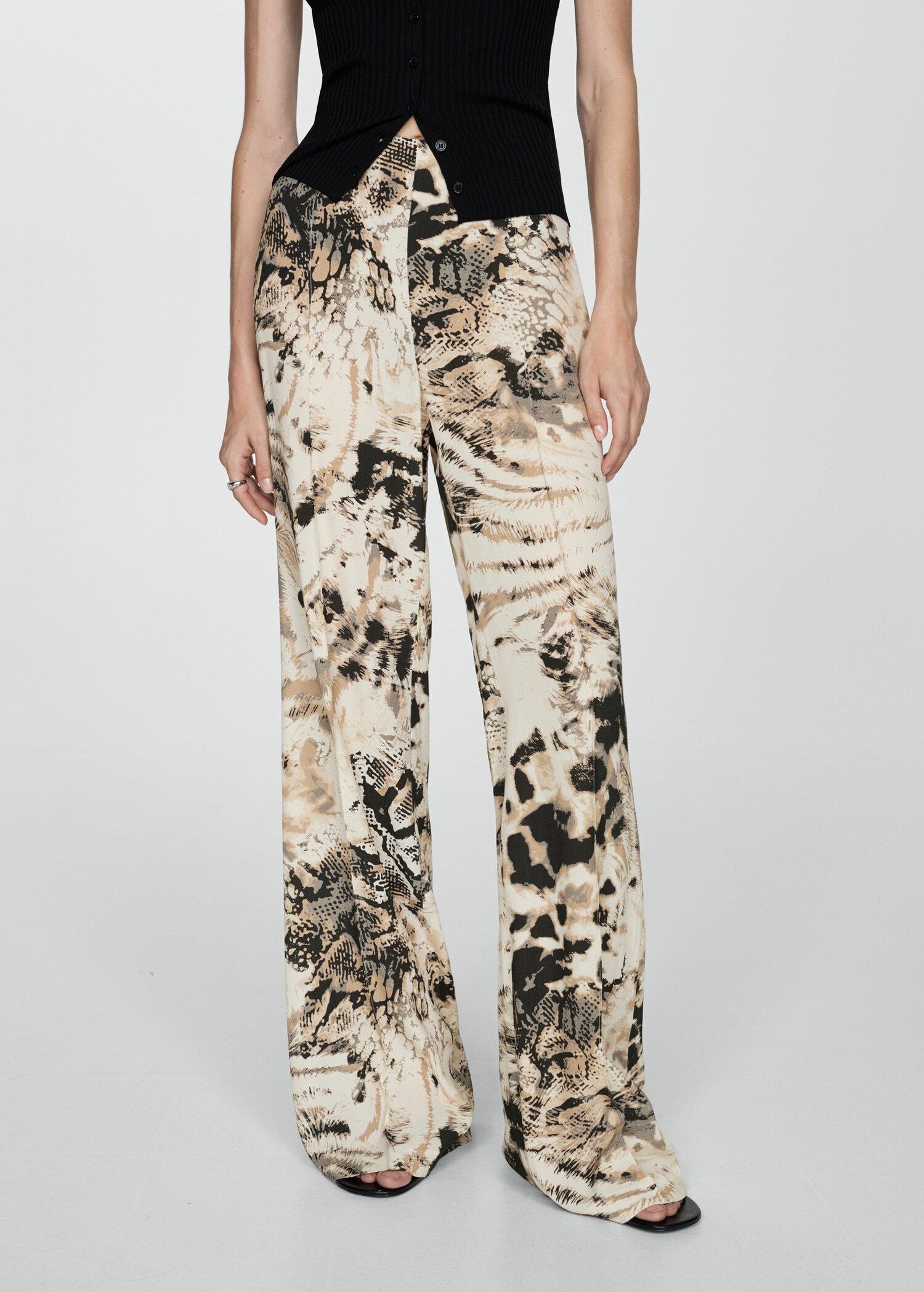 Printed Pants For Ladies 2026.Fluid animal- print pants - Women | MANGO USA