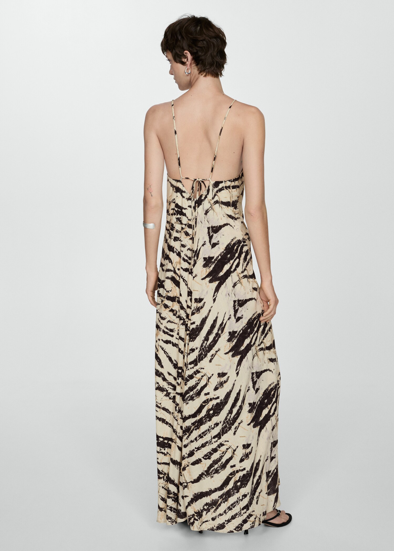 Vestido largo animal print - Reverso del artículo
