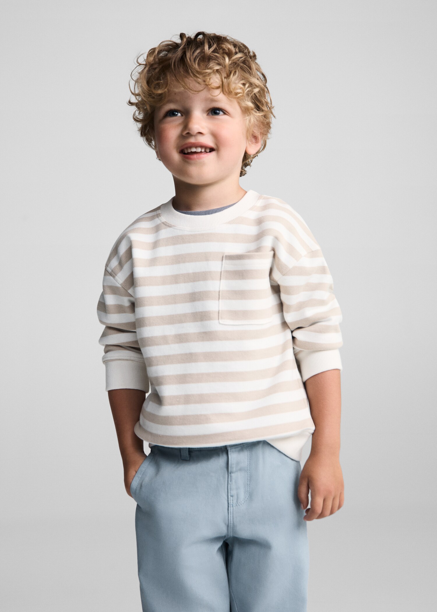 Straight-fit cotton trousers - Medium plane
