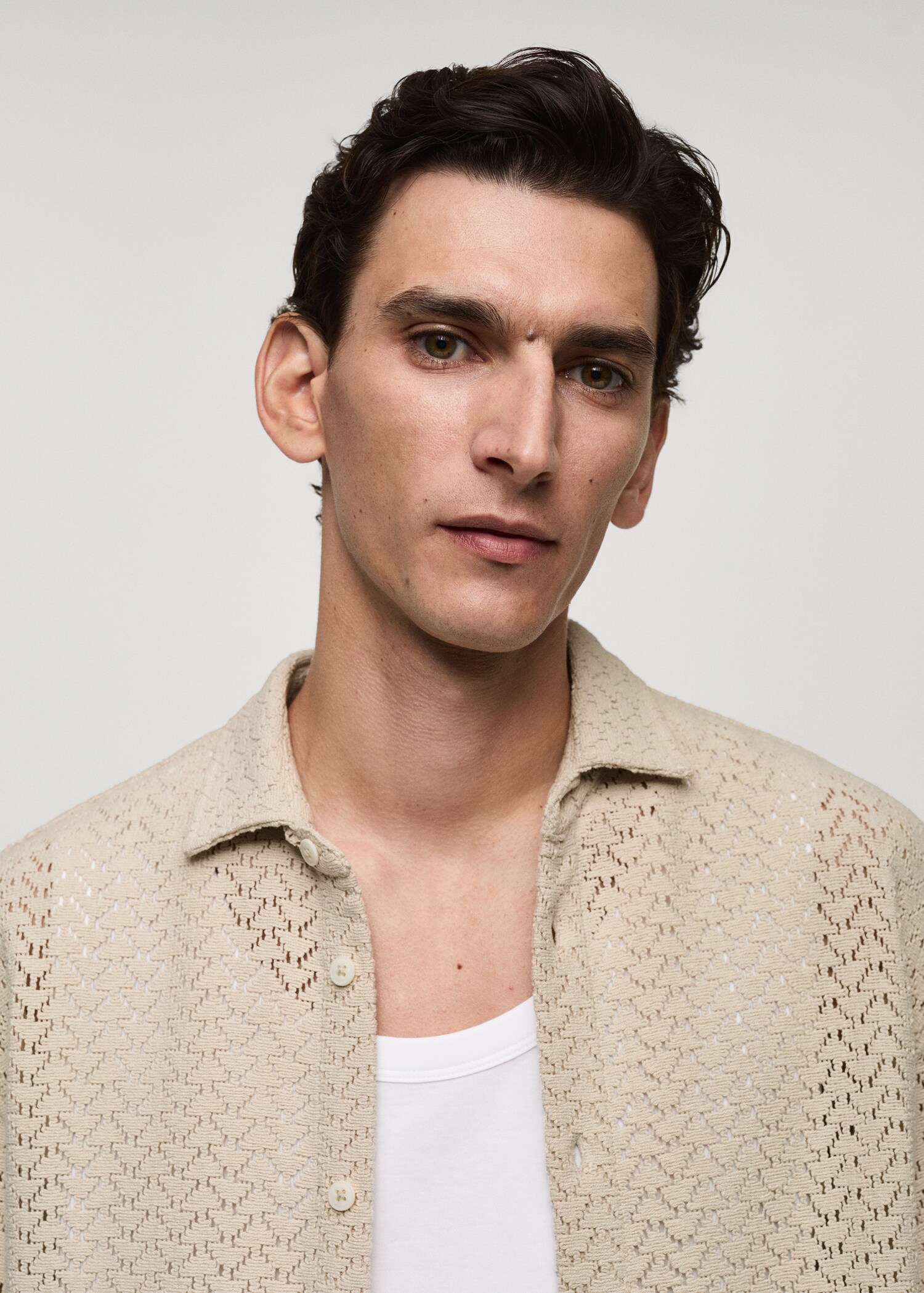 Openwork knitted cotton shirt  - Details of the article 1