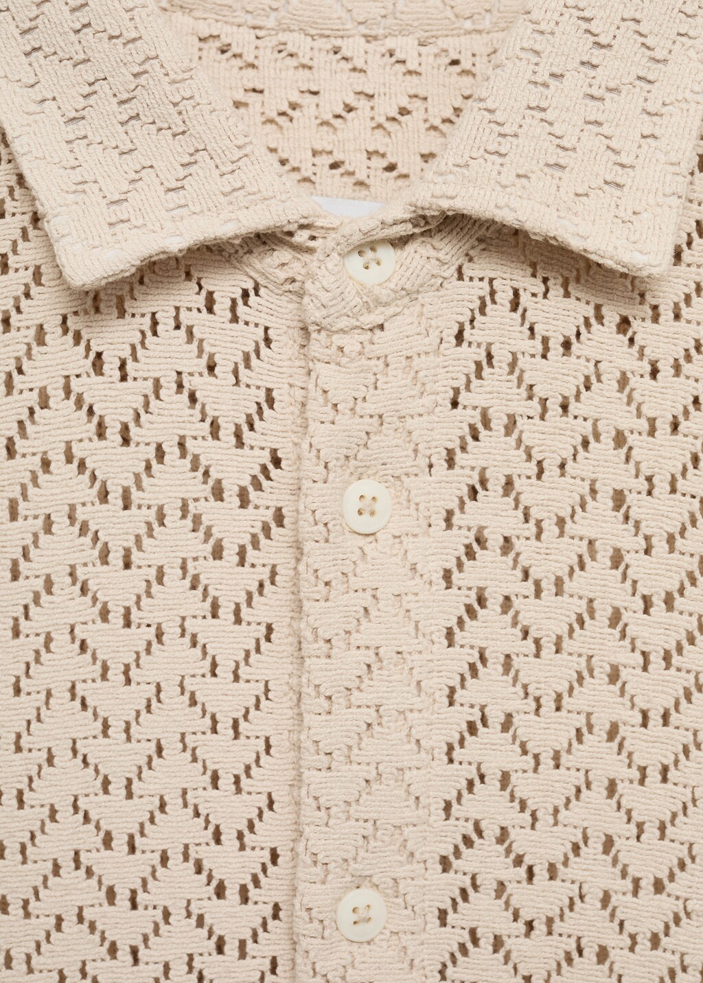 Openwork knitted cotton shirt