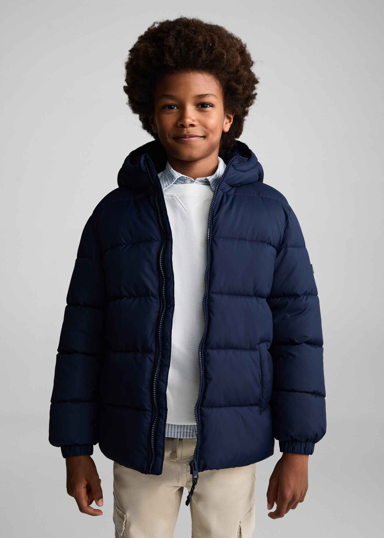 Hood quilted coat - Kids | MANGO USA 