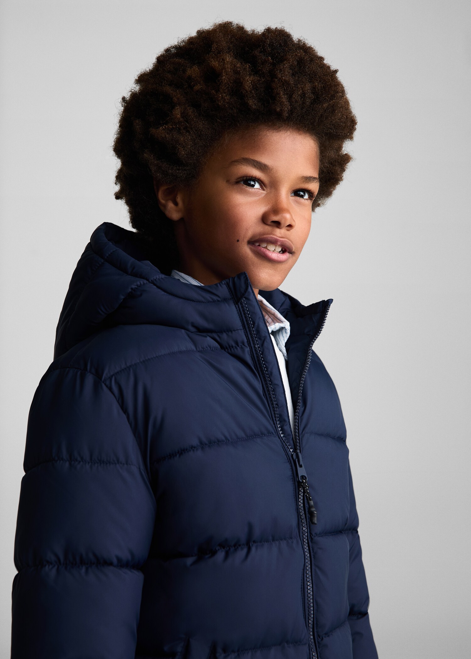 Hood quilted coat - Details of the article 1