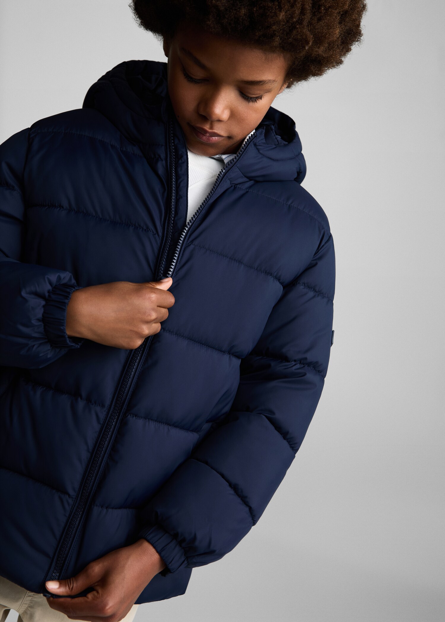 Hood quilted coat - Kids | MANGO USA 