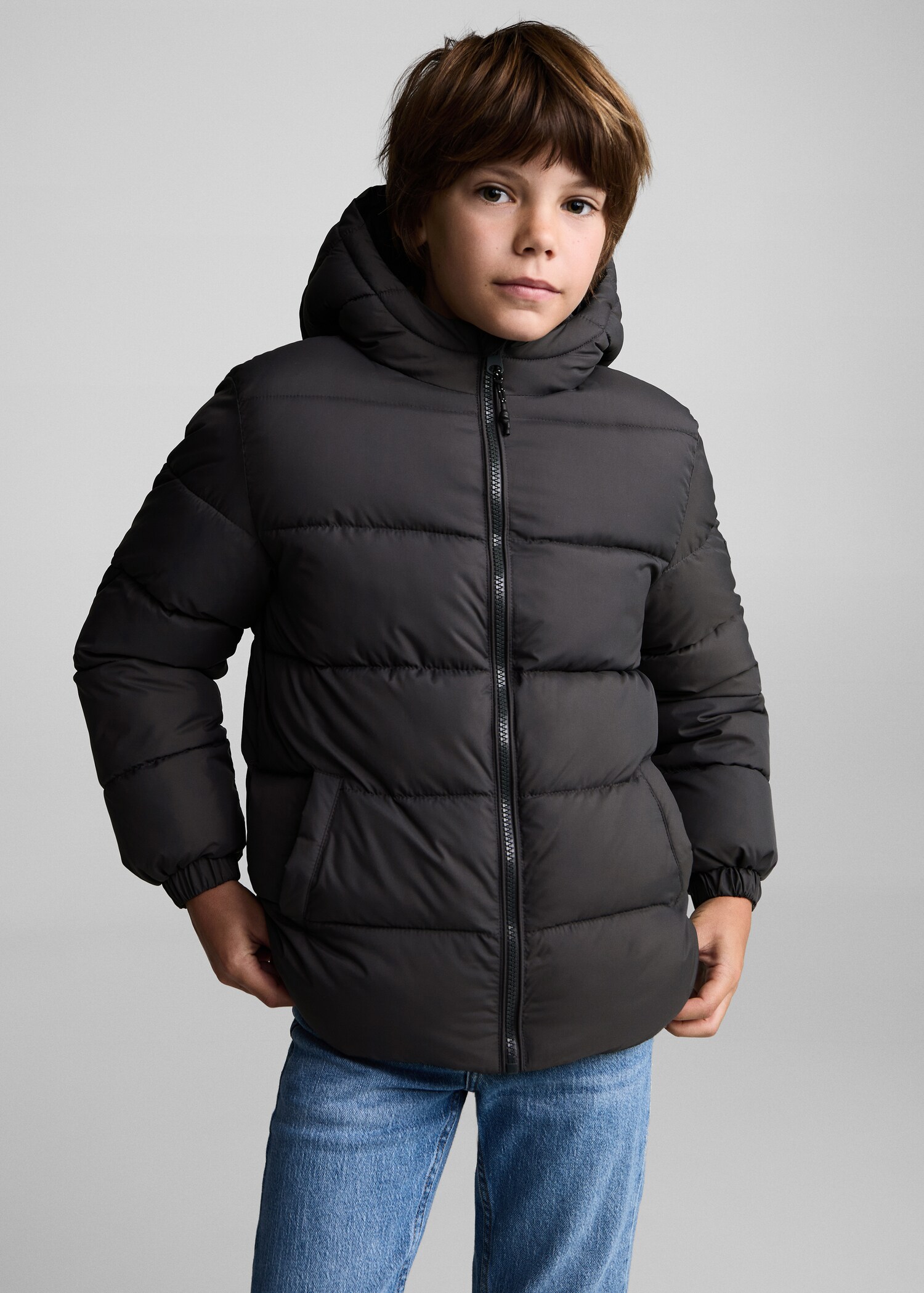 Hood quilted coat - Medium plane