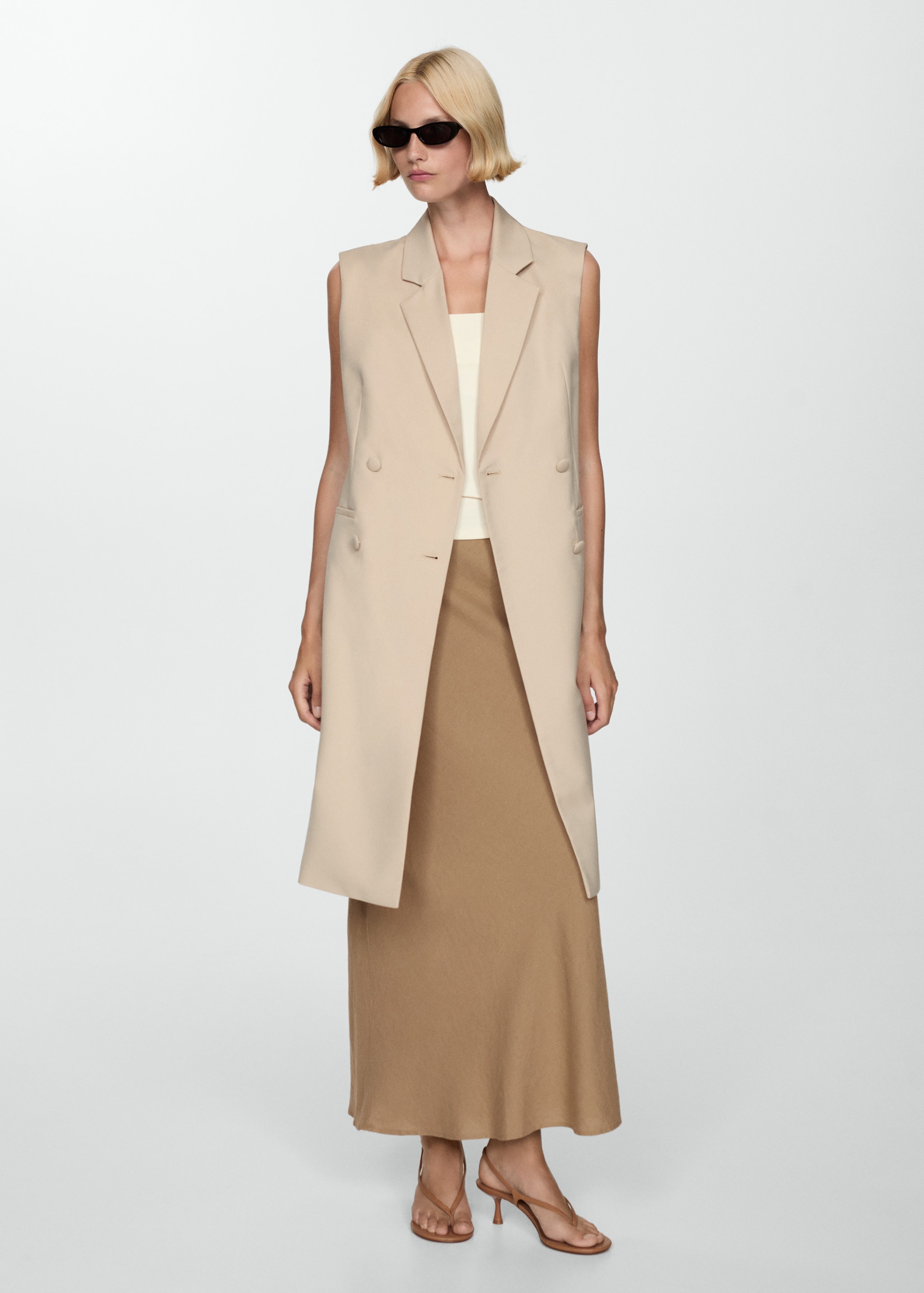 Chaleco largo botones