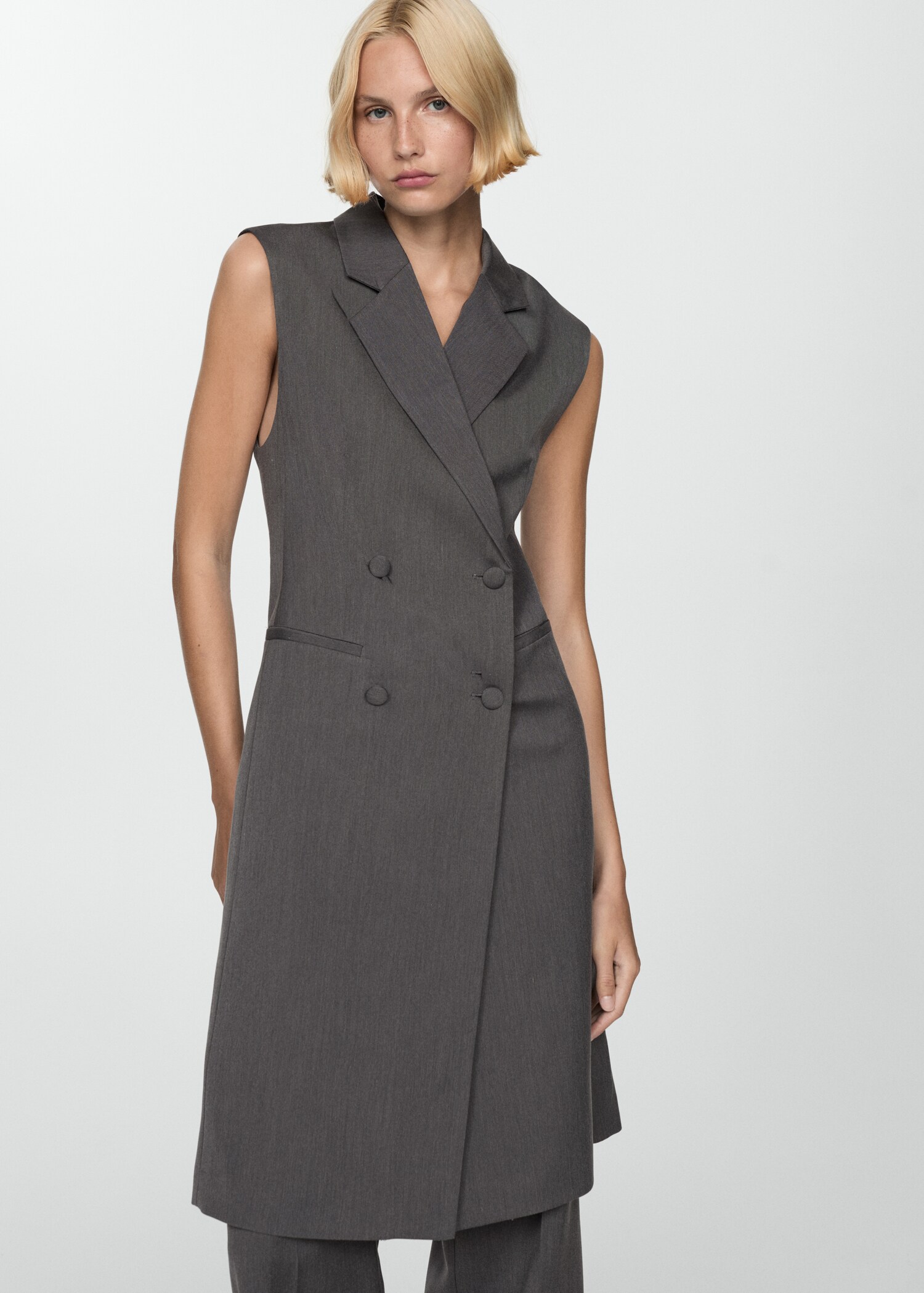 Long buttoned waistcoat - Medium plane