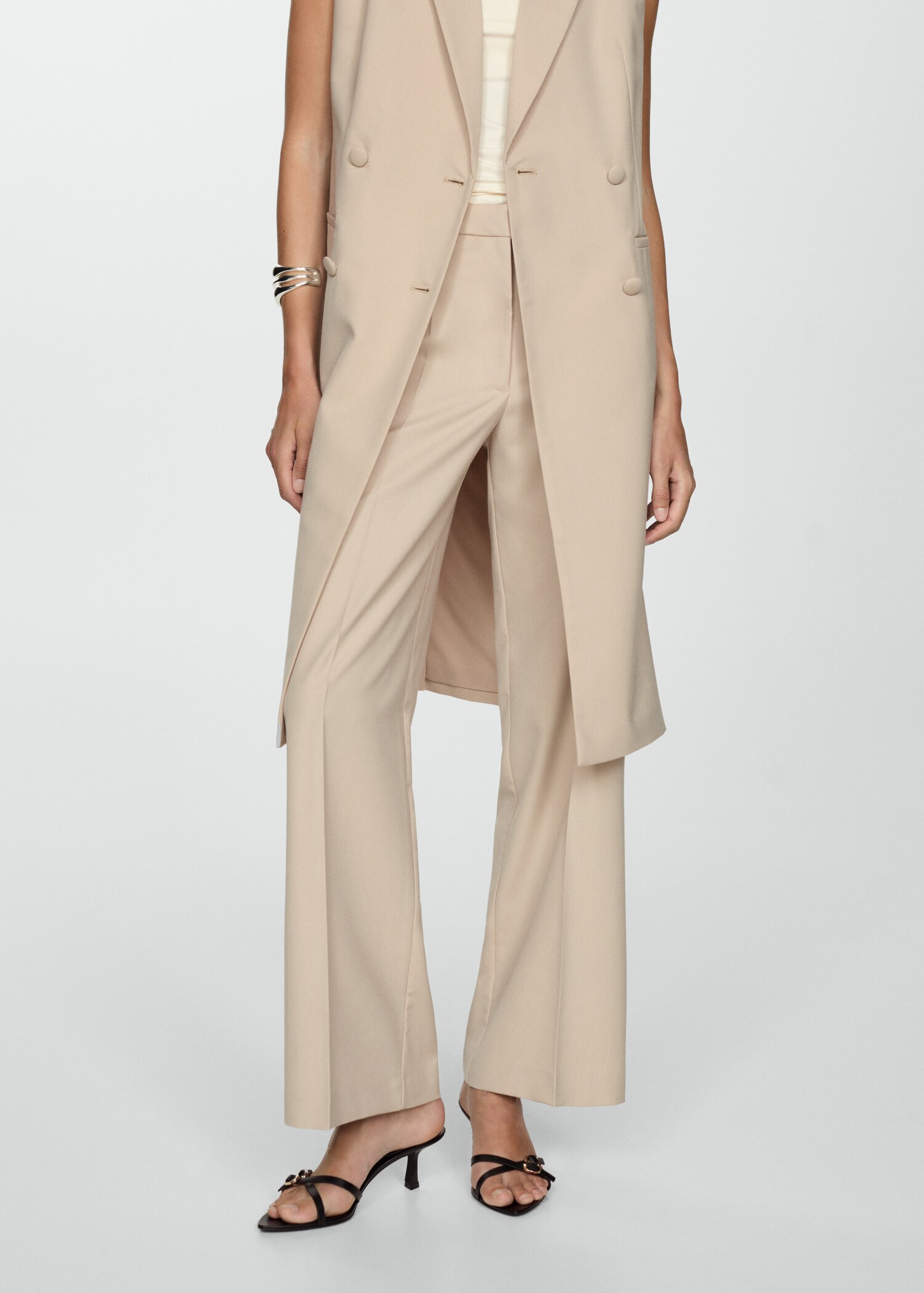 Straight-fit pleated trousers - Medium plane