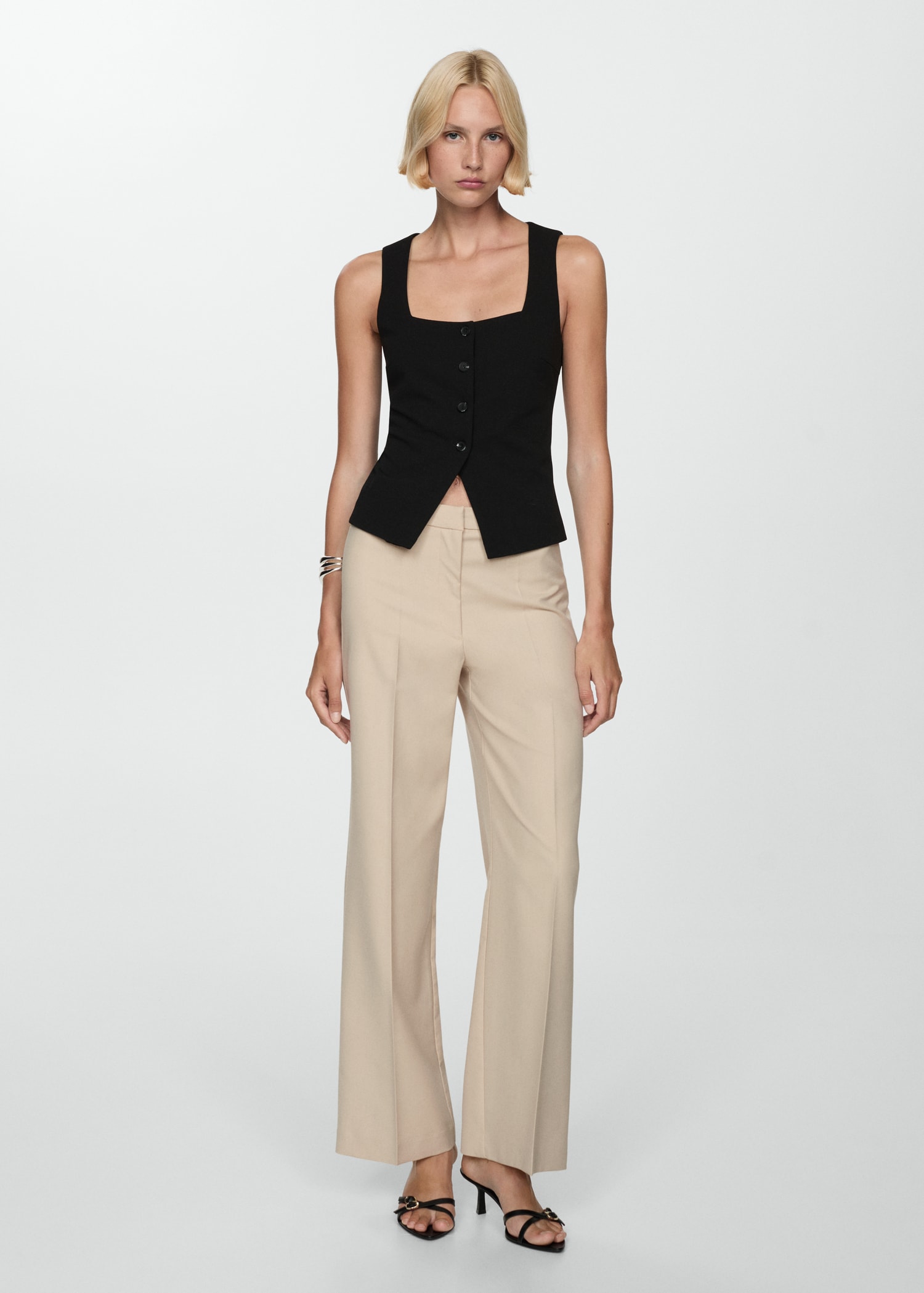 Straight-fit pleated trousers - Details of the article 2