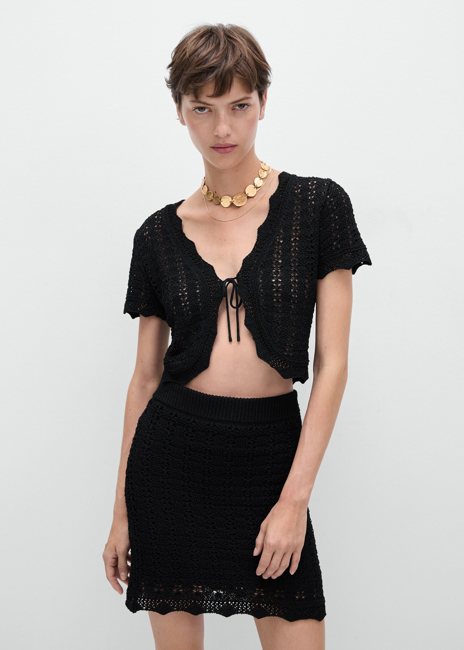Knitted cardigan with bow - Details of the article 6