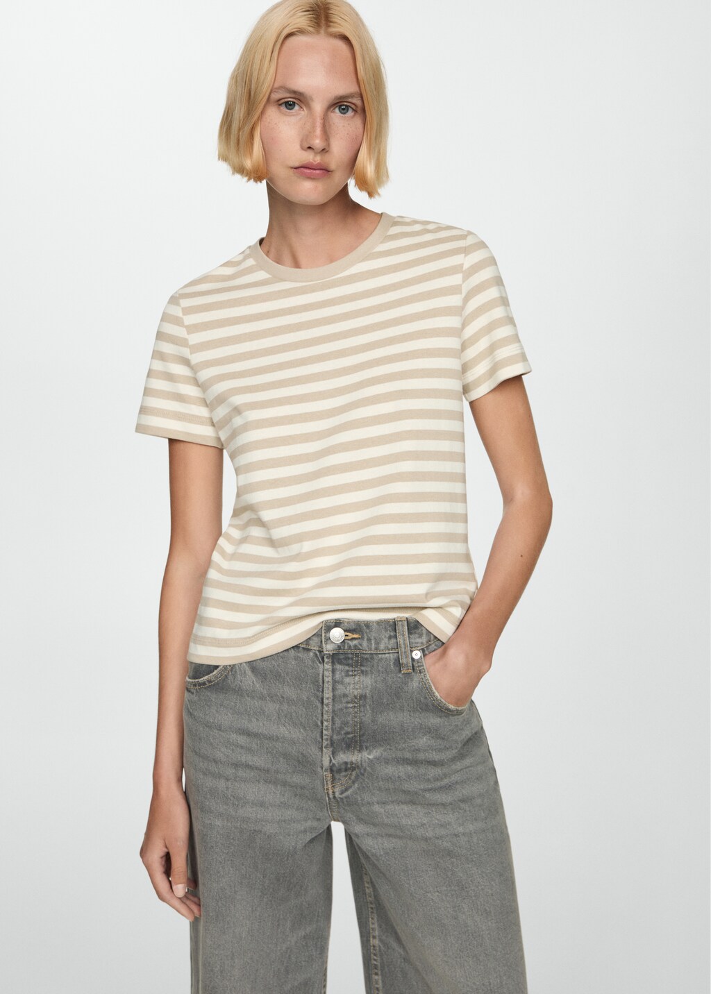 Maglietta cotone righe Donna MANGO Italia