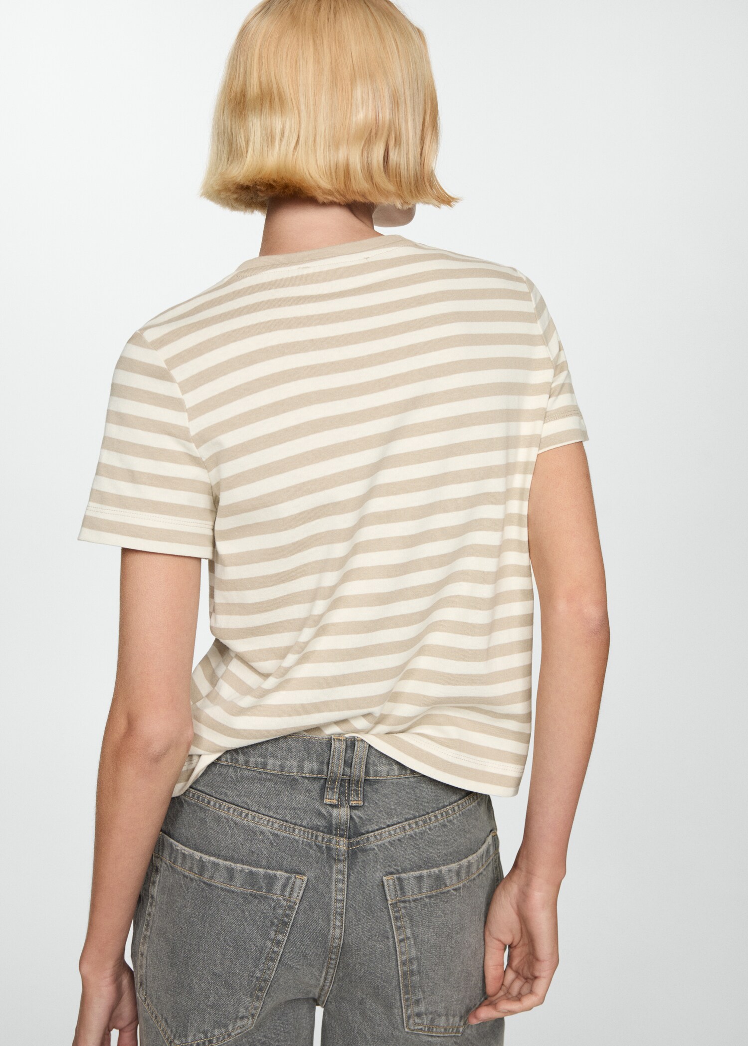 Gestreiftes Baumwoll-Shirt - Rückseite des Artikels