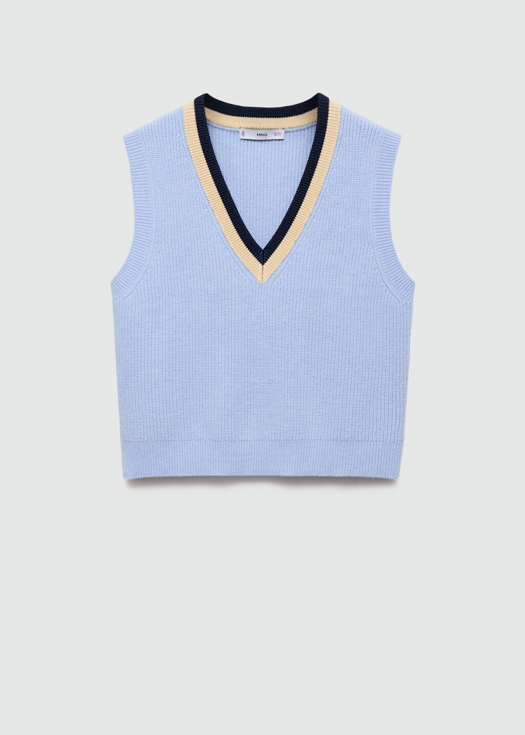 Contrast V-neck vest - image 5