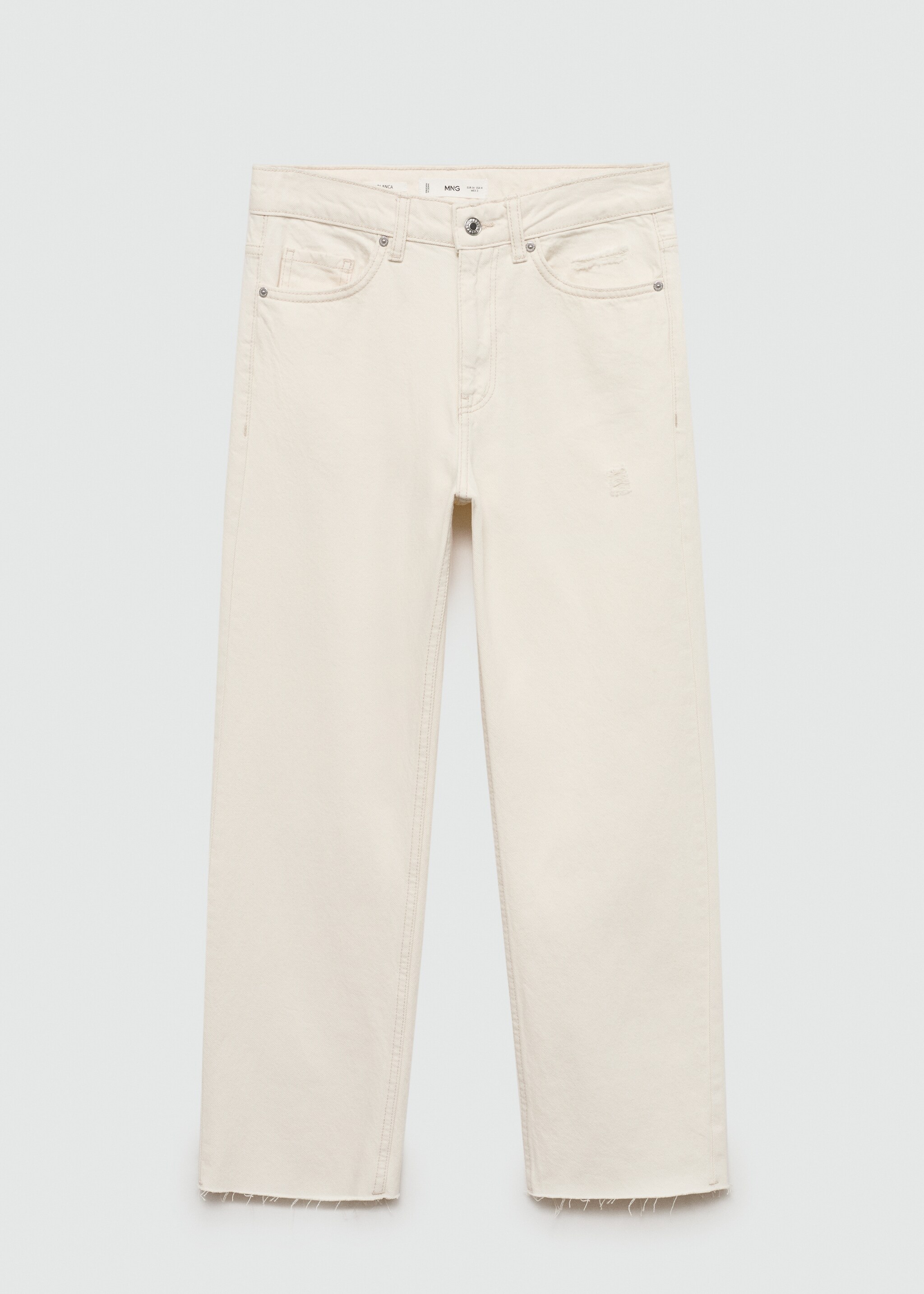 Jeans Blanca rectos crop - Artículo sin modelo