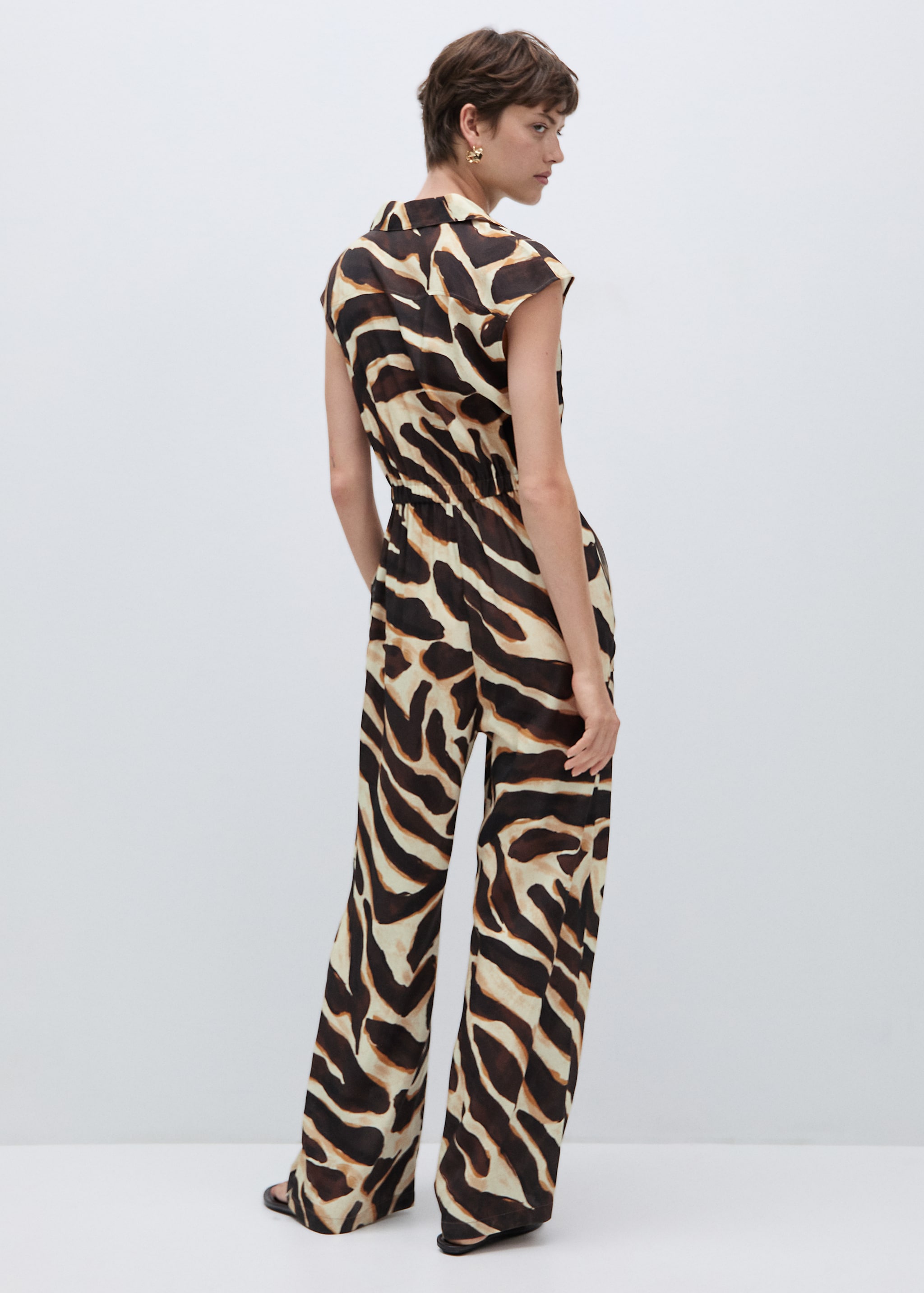 Leopard Print Jumpsuit Tiger Print Animal-print Jumpsuit With
