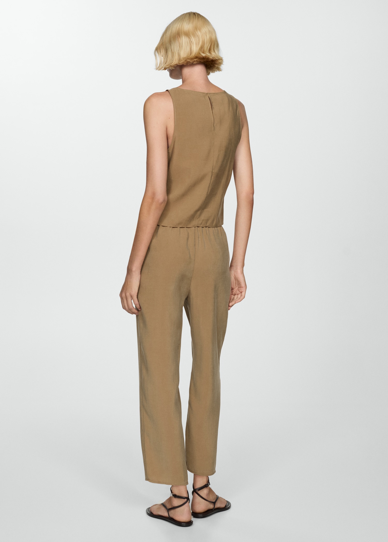 Pantalons rectes modal - Revers de l'article