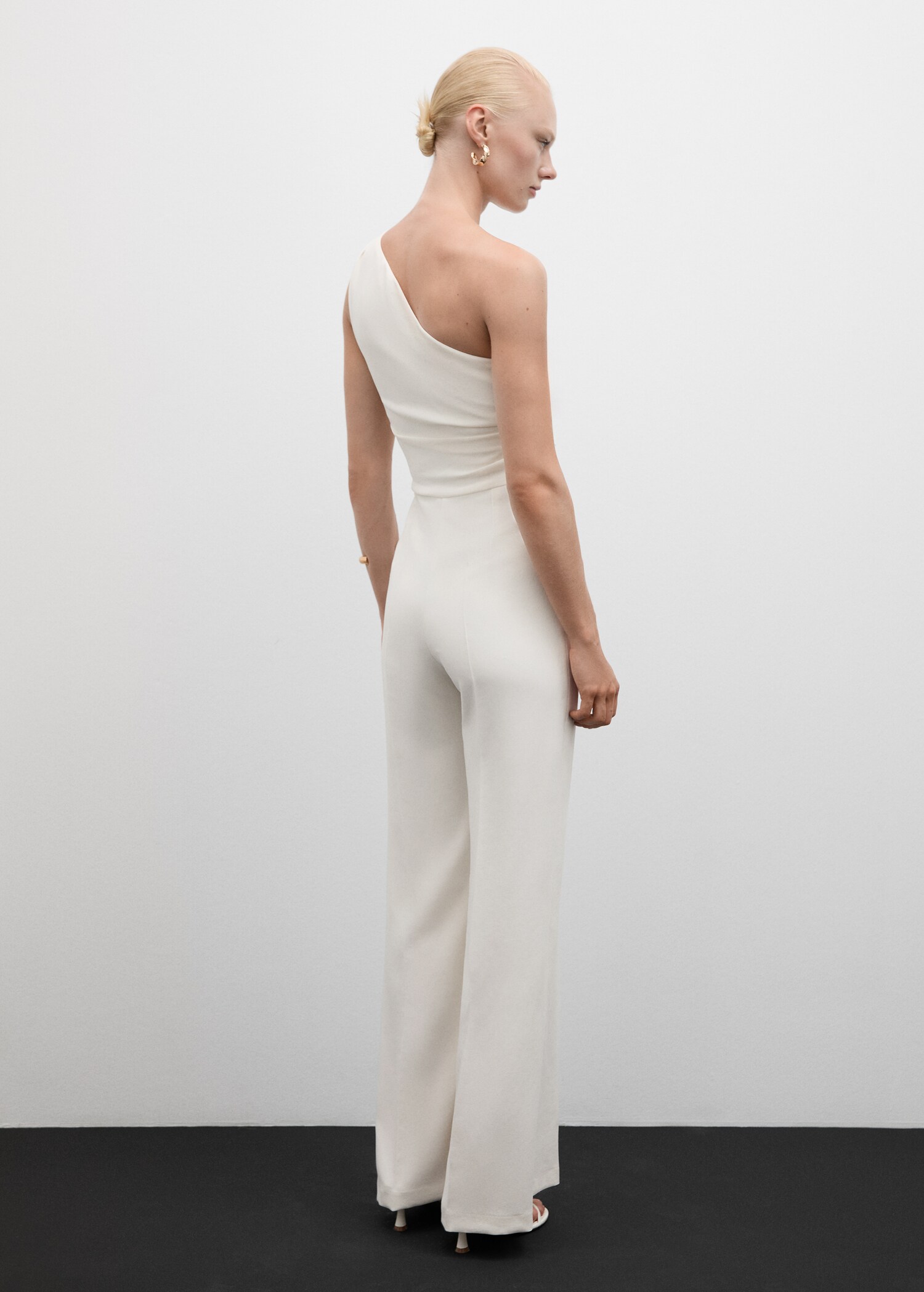 Asymmetrical jumpsuit with draped detail - Reverse of the article