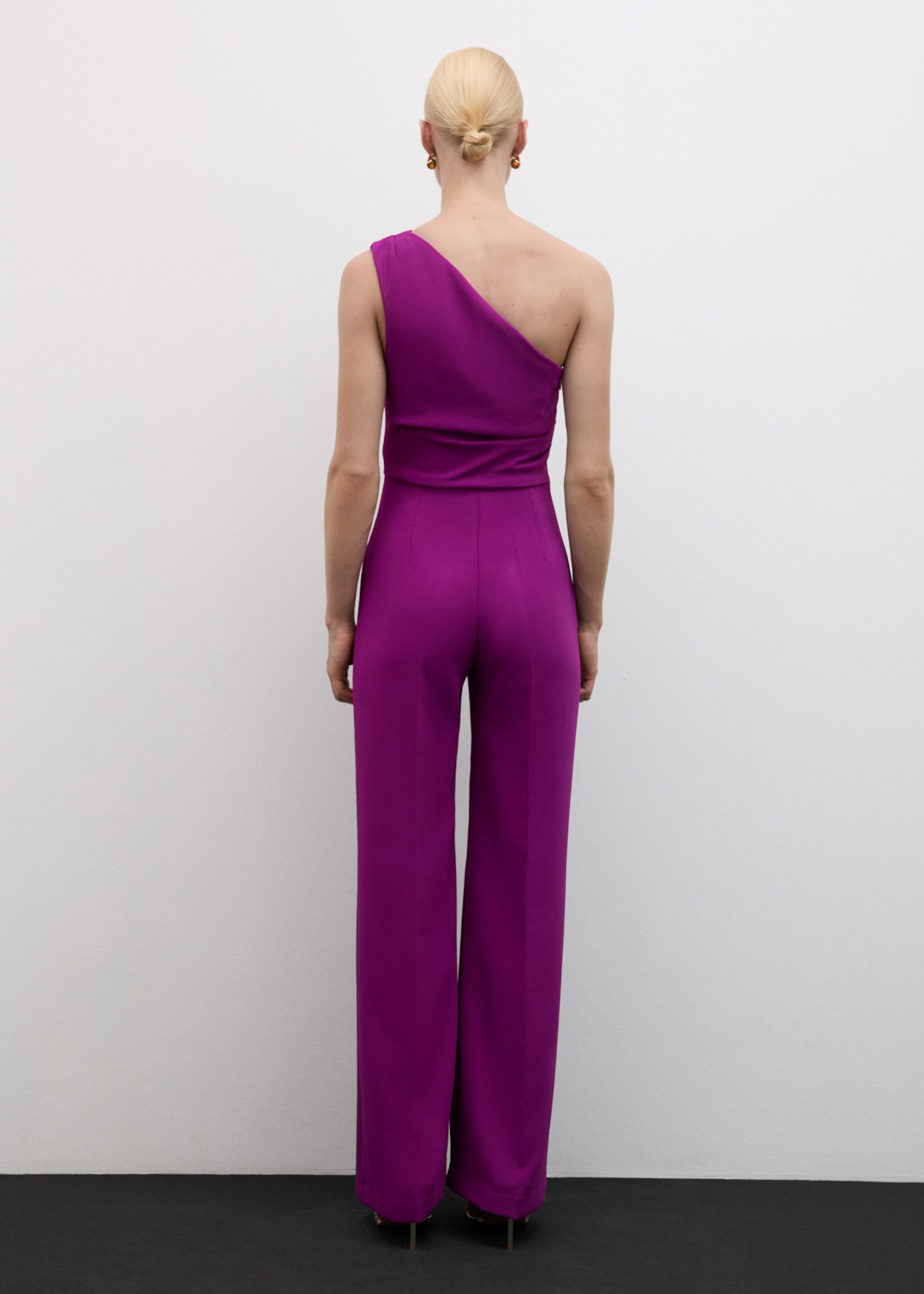 Asymmetrical jumpsuit with draped detail - Reverse of the article