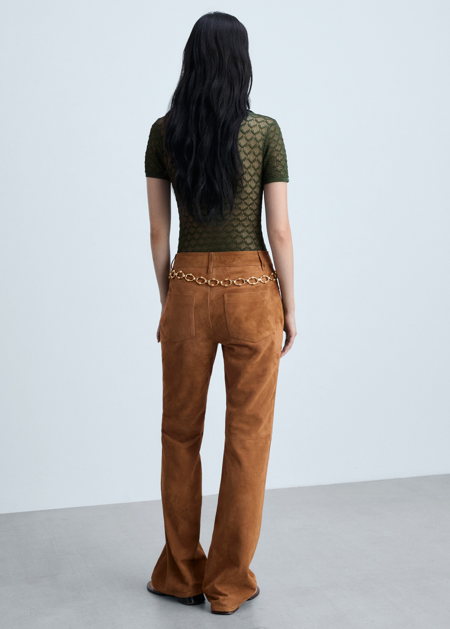 Straight-fit leather trousers - Reverse of the article