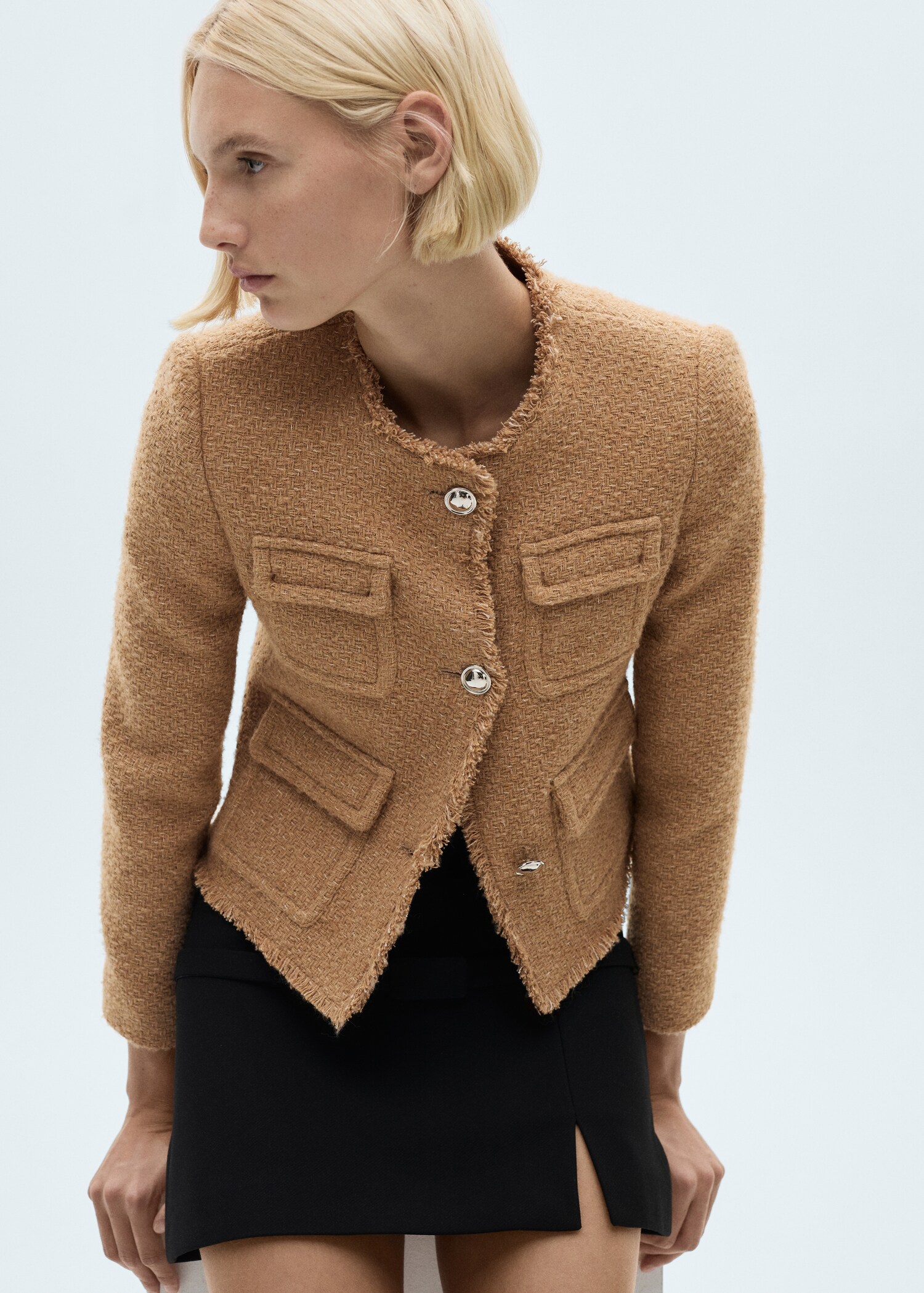 Veste en tweed à poches - Plan moyen